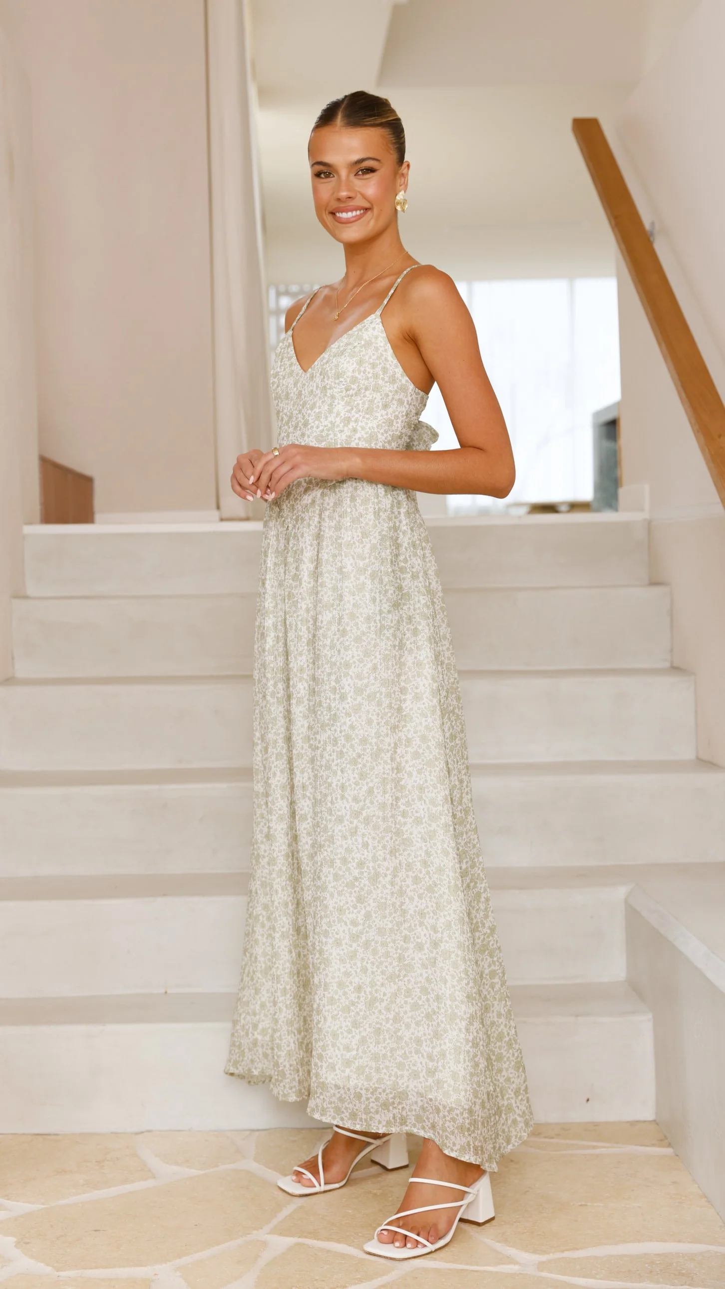 Azura Maxi Dress - Green Floral