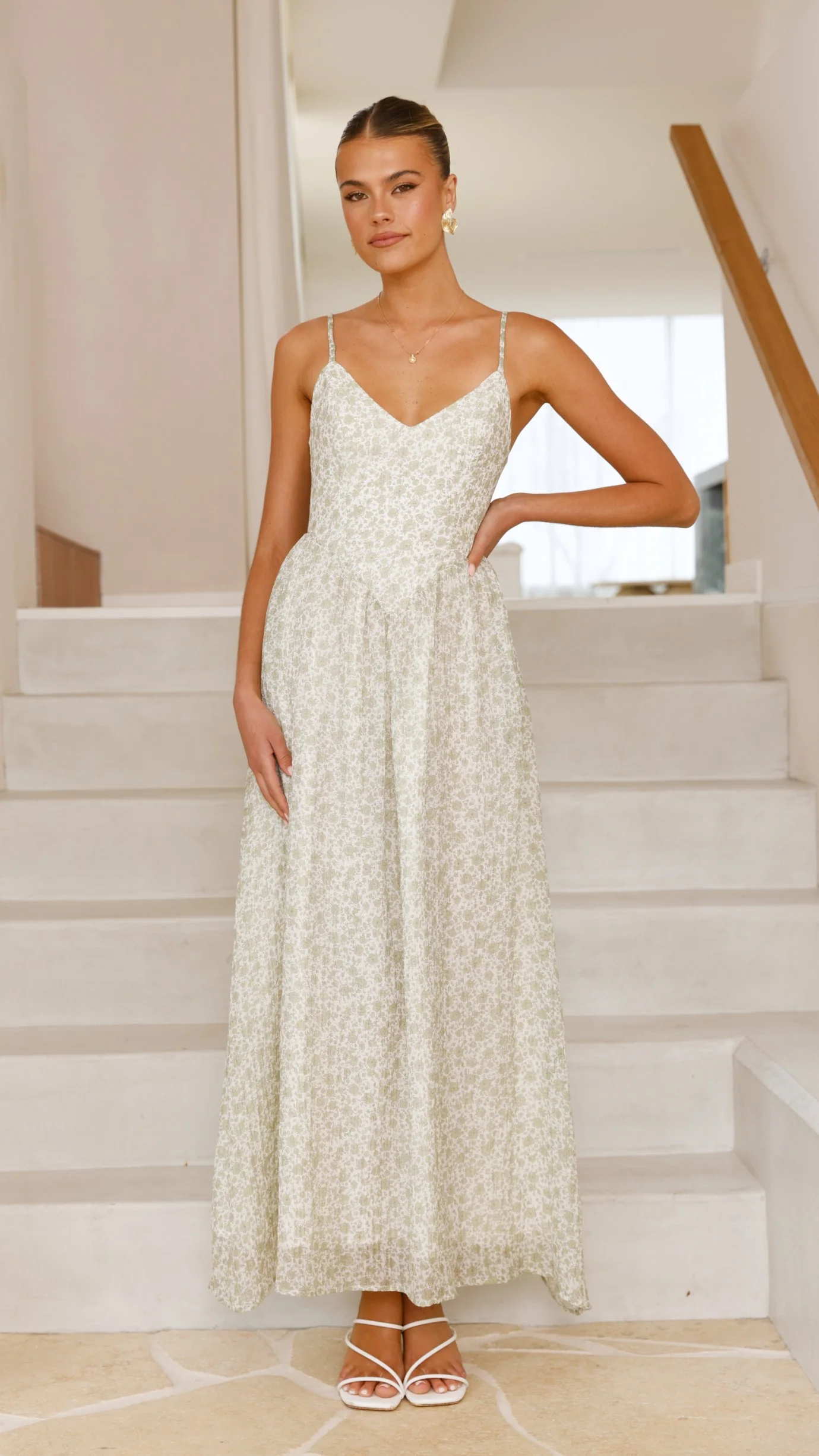 Azura Maxi Dress - Green Floral