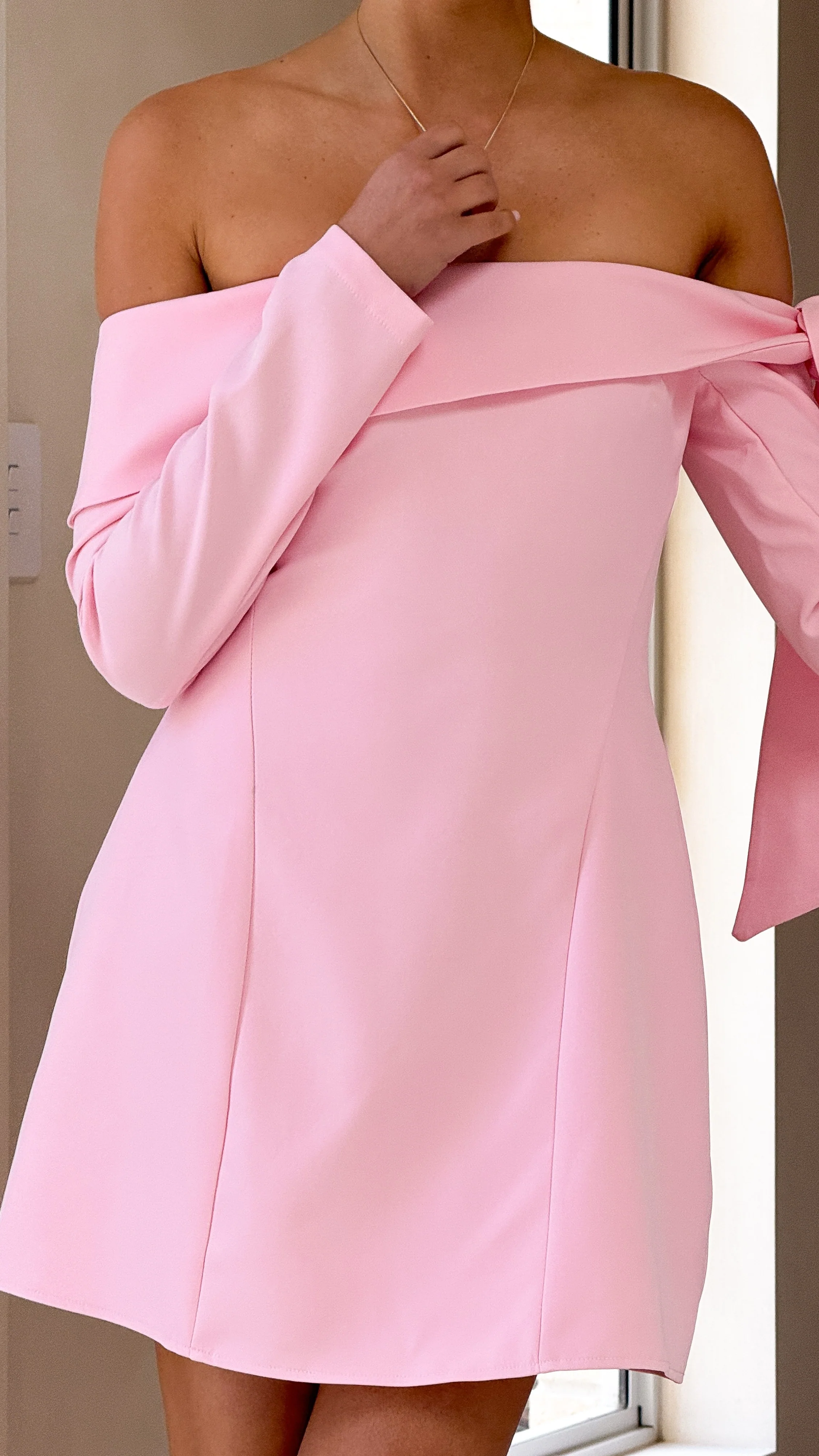 Halen Long Sleeve Mini Dress - Pink