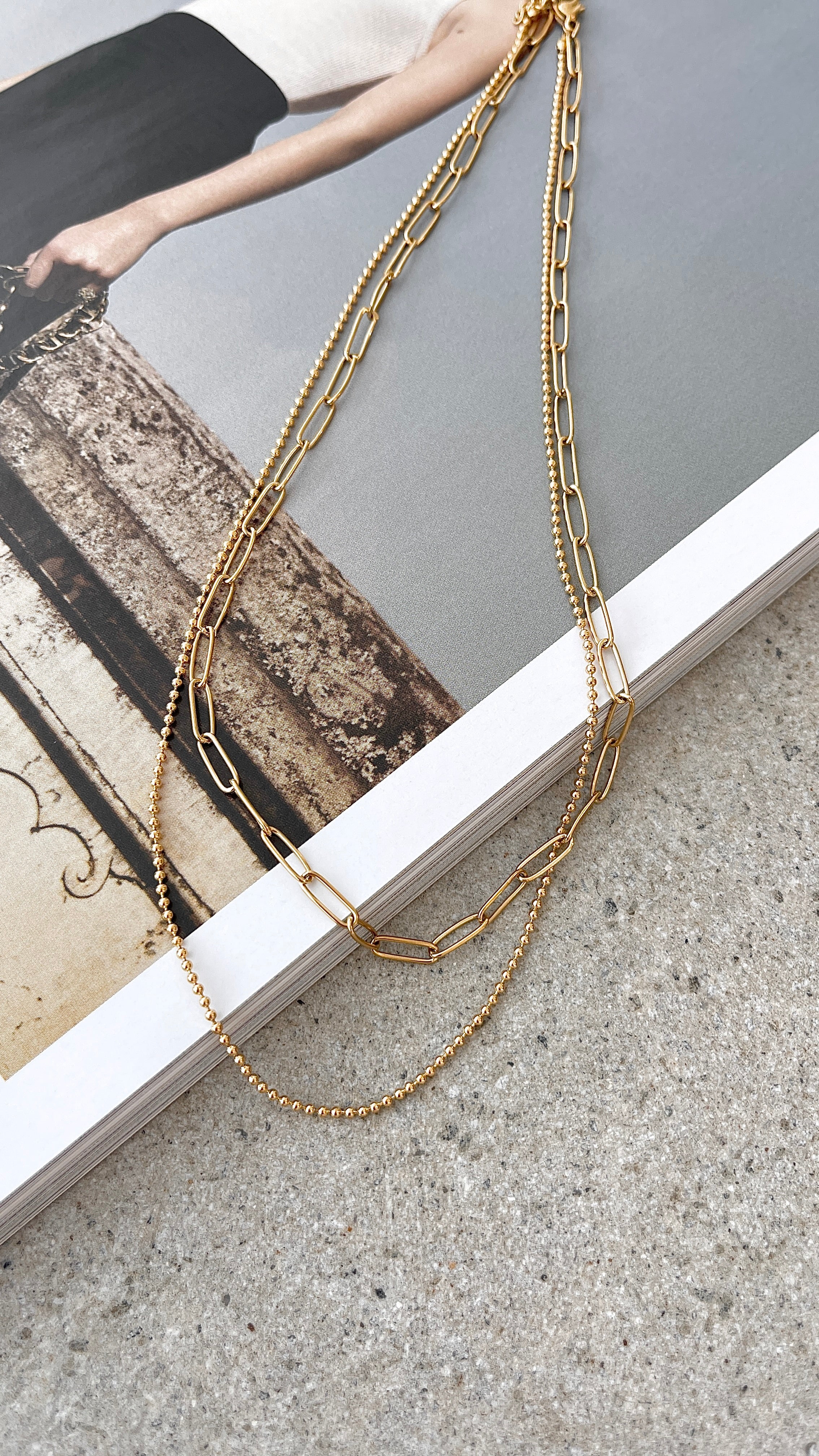 Dani Chain Necklace Set - Gold