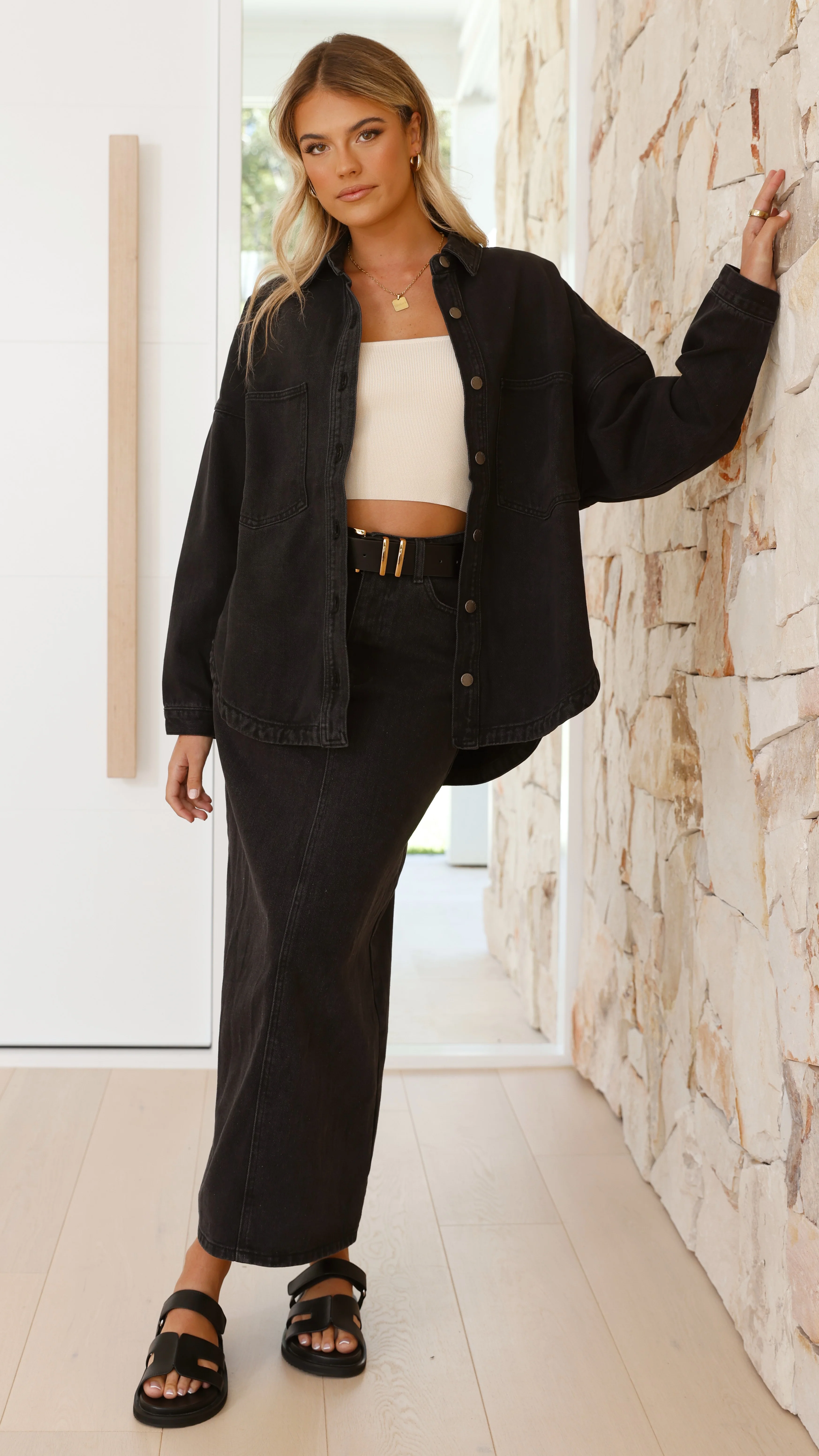 Ensley Denim Jacket - Black Denim