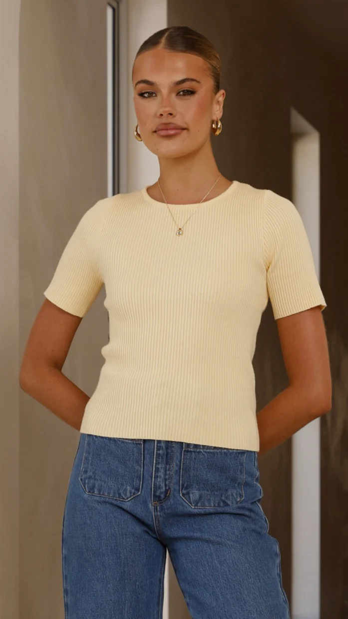 Laylin Ribbed Top - Yellow