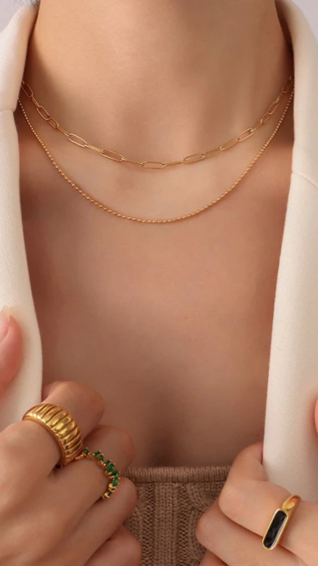 Dani Chain Necklace Set - Gold