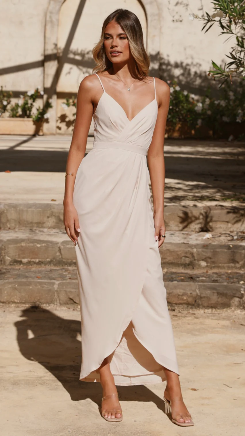 Charlotte Draped Maxi Dress - Ivory