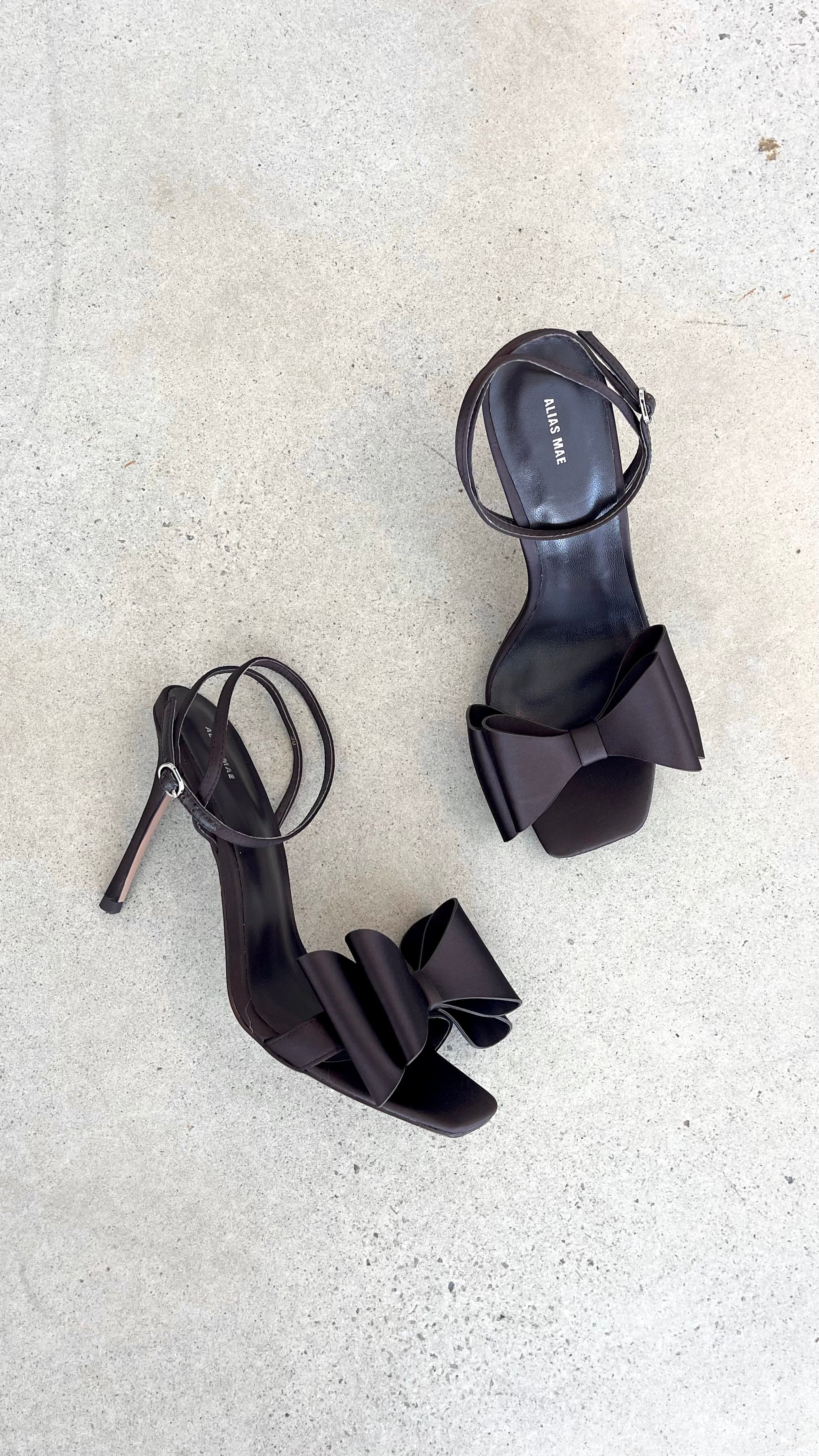 Gabby Heel - Choc Satin