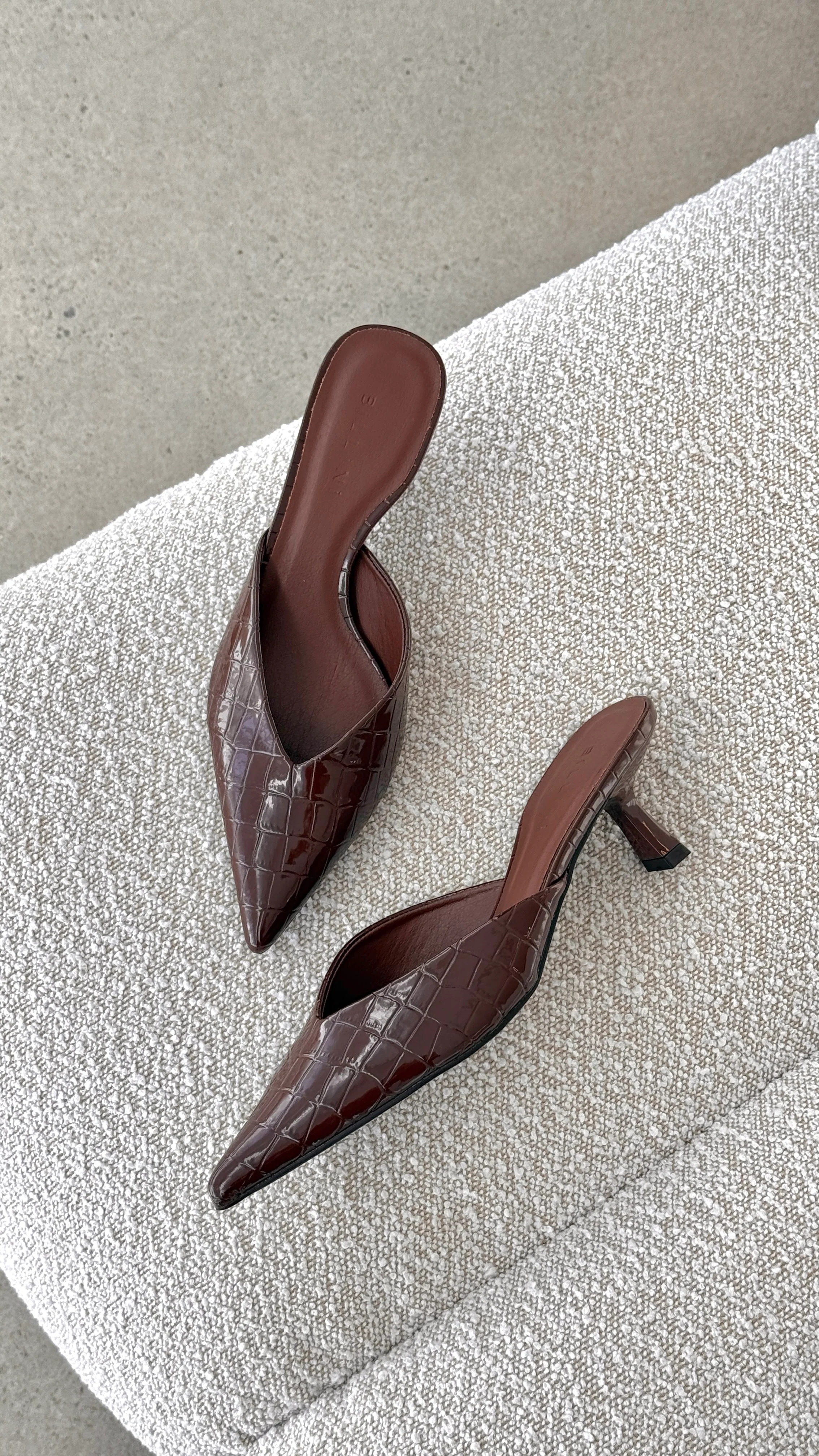 Adele Heel - Chocolate Patent Croc