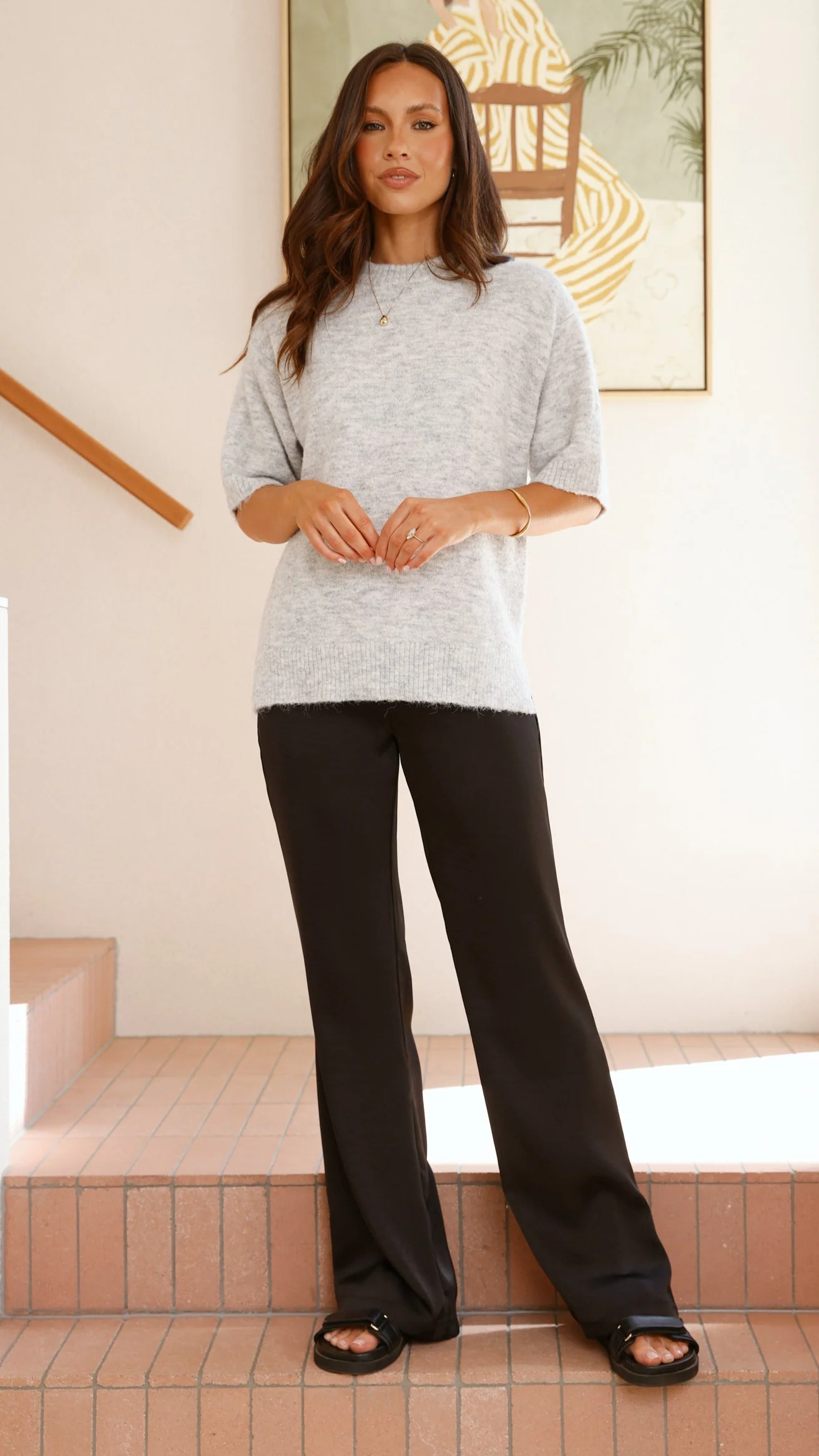 Chelsea Knit Tee - Grey