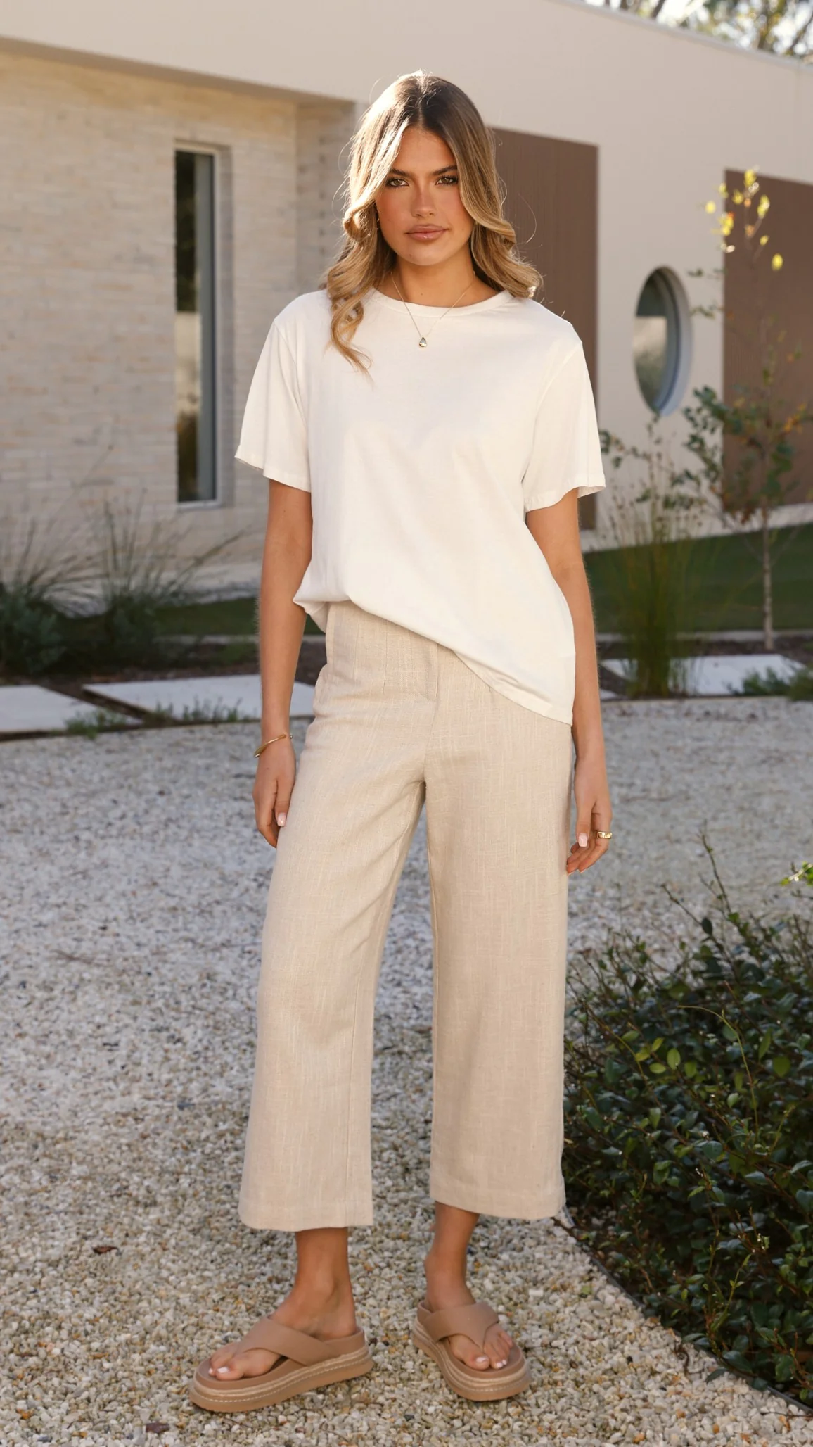 Cammie Capri Pants - Oat