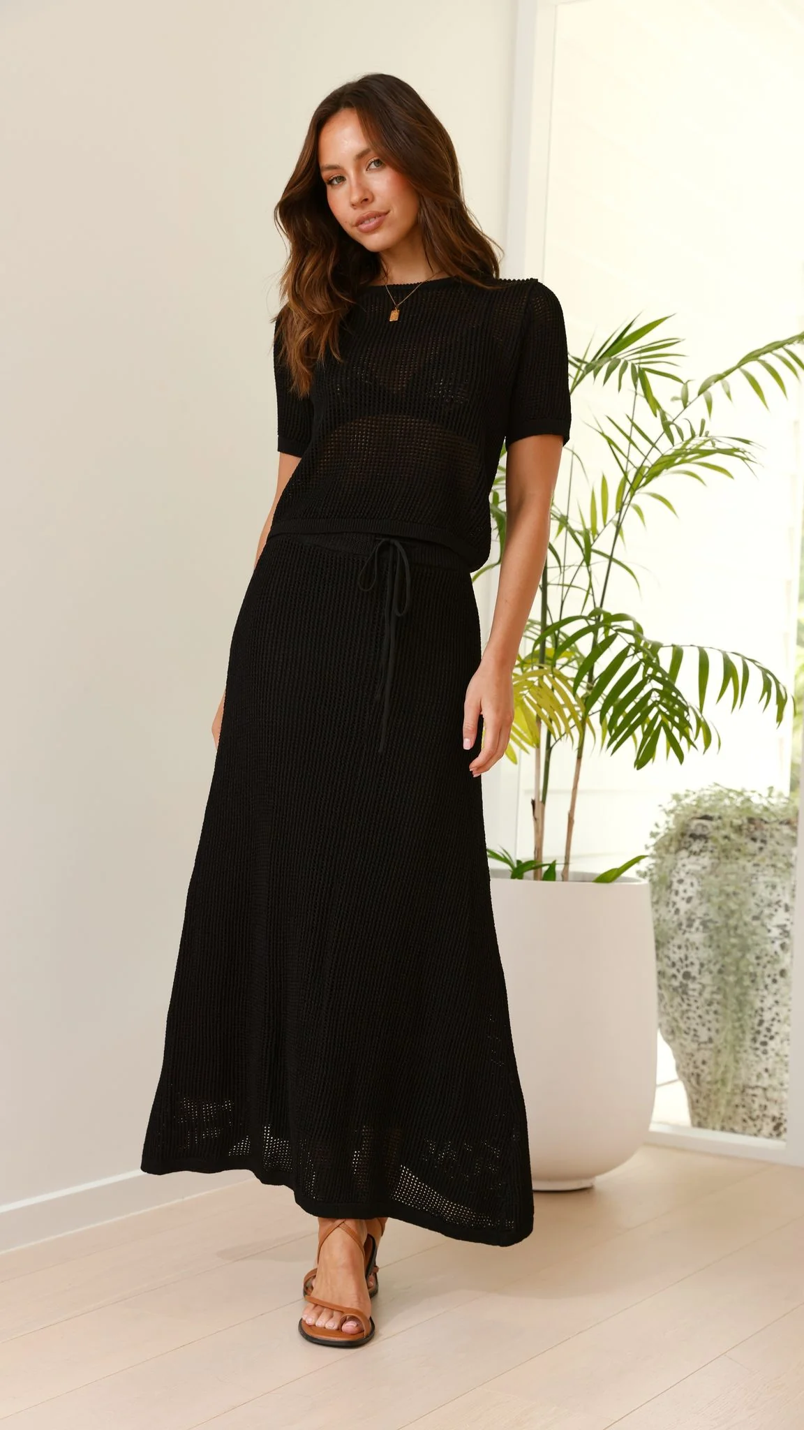 Dacian Knit Maxi Skirt - Black