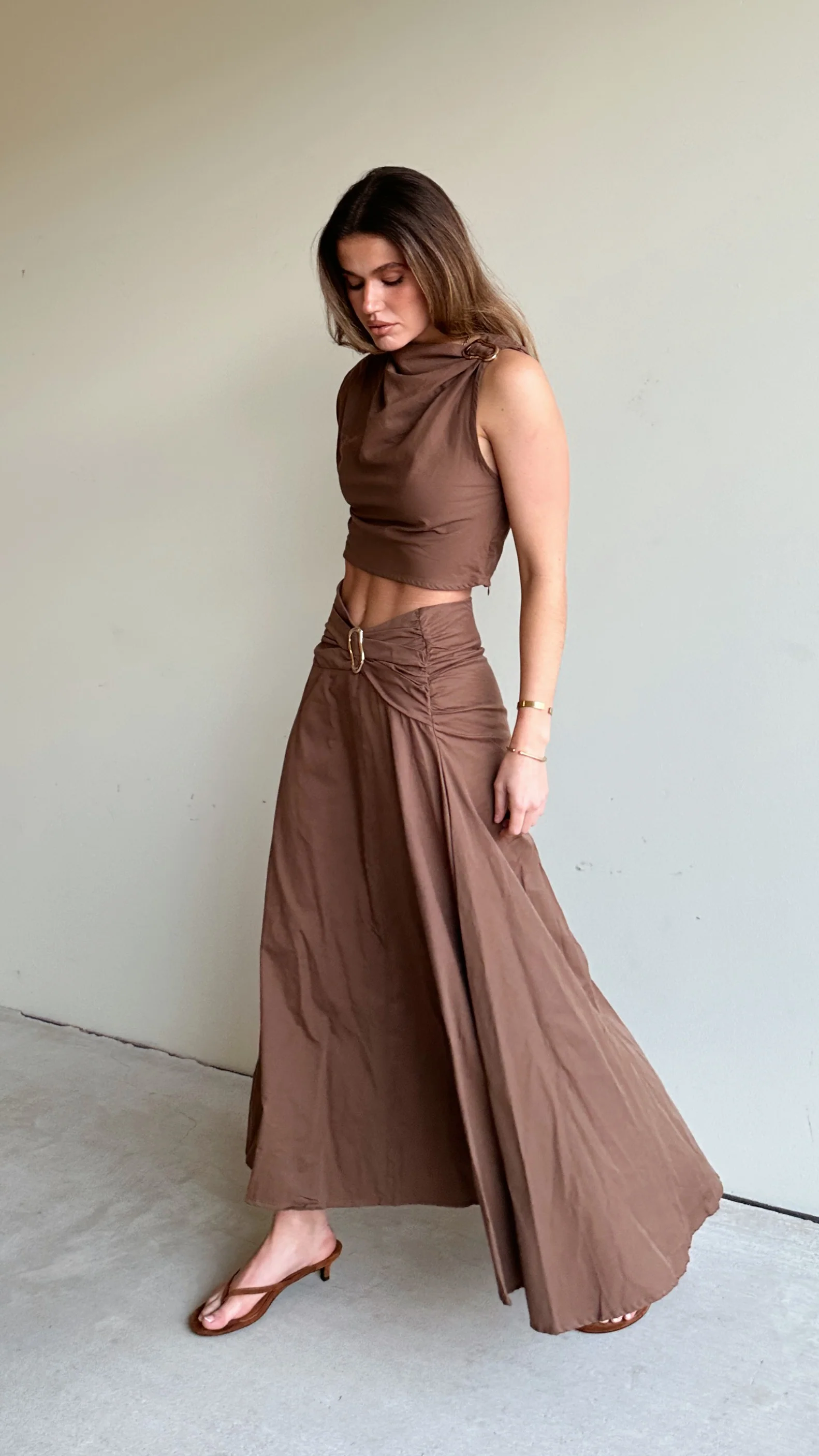 Delphine Maxi Skirt - Chocolate