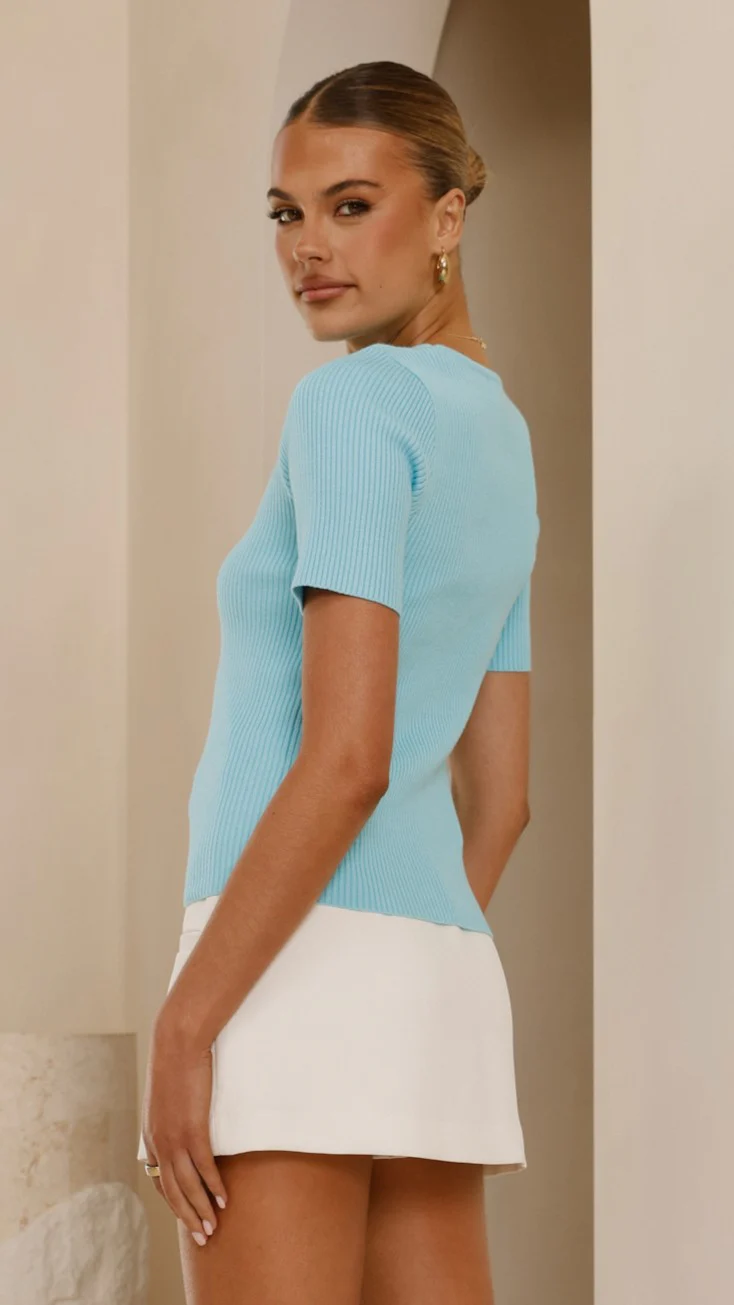 Laylin Ribbed Top - Blue