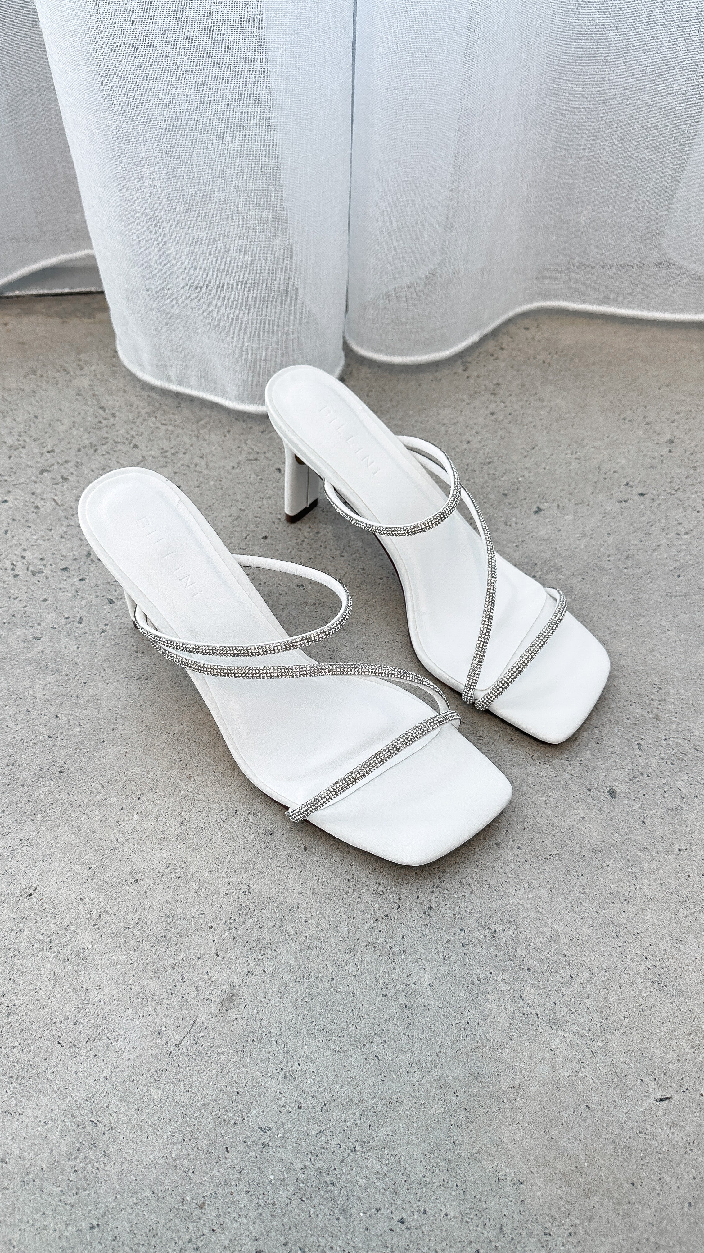 Femi Heel - White Diamante