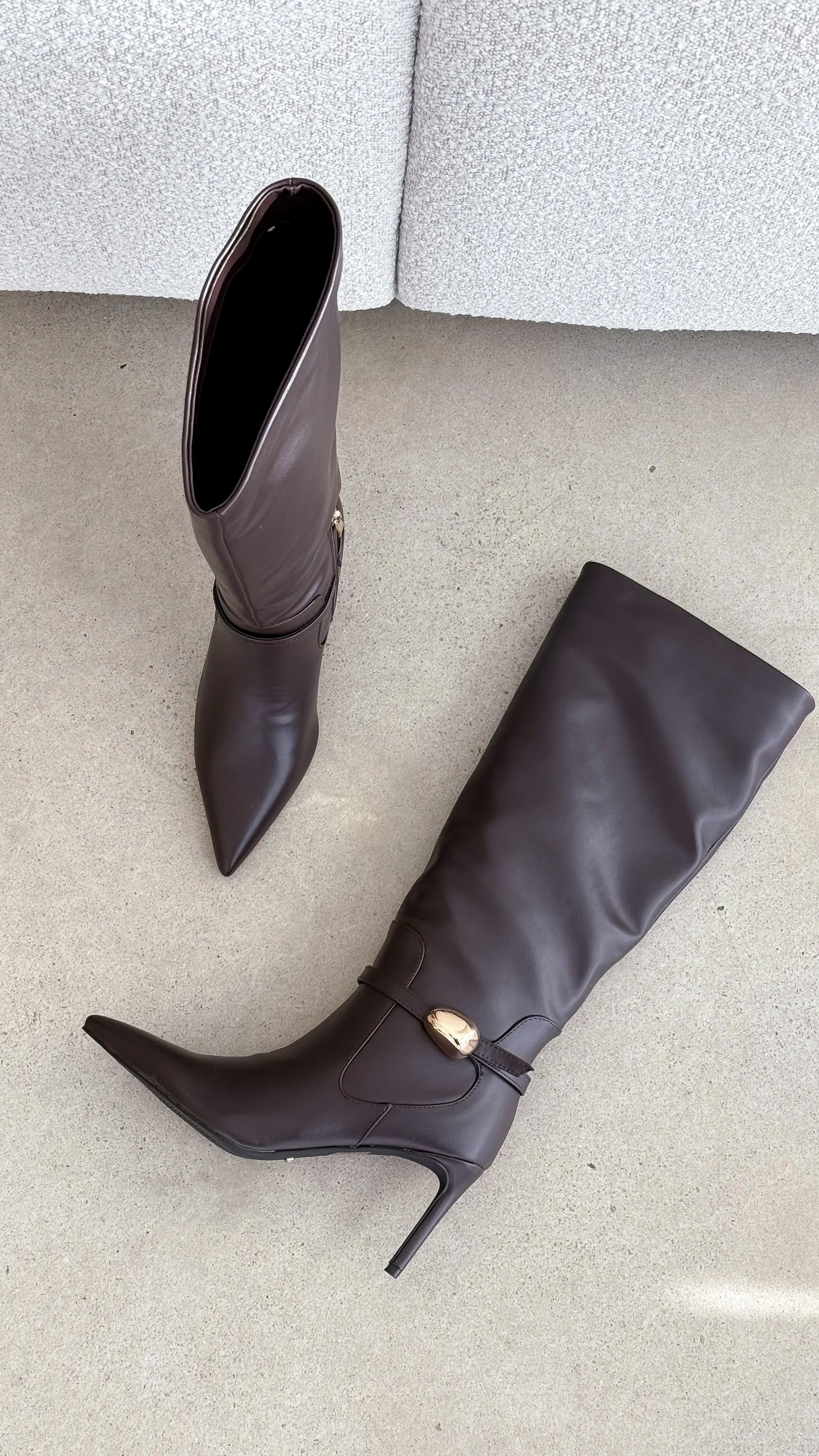Druella Heeled Boot - Dark Cacao