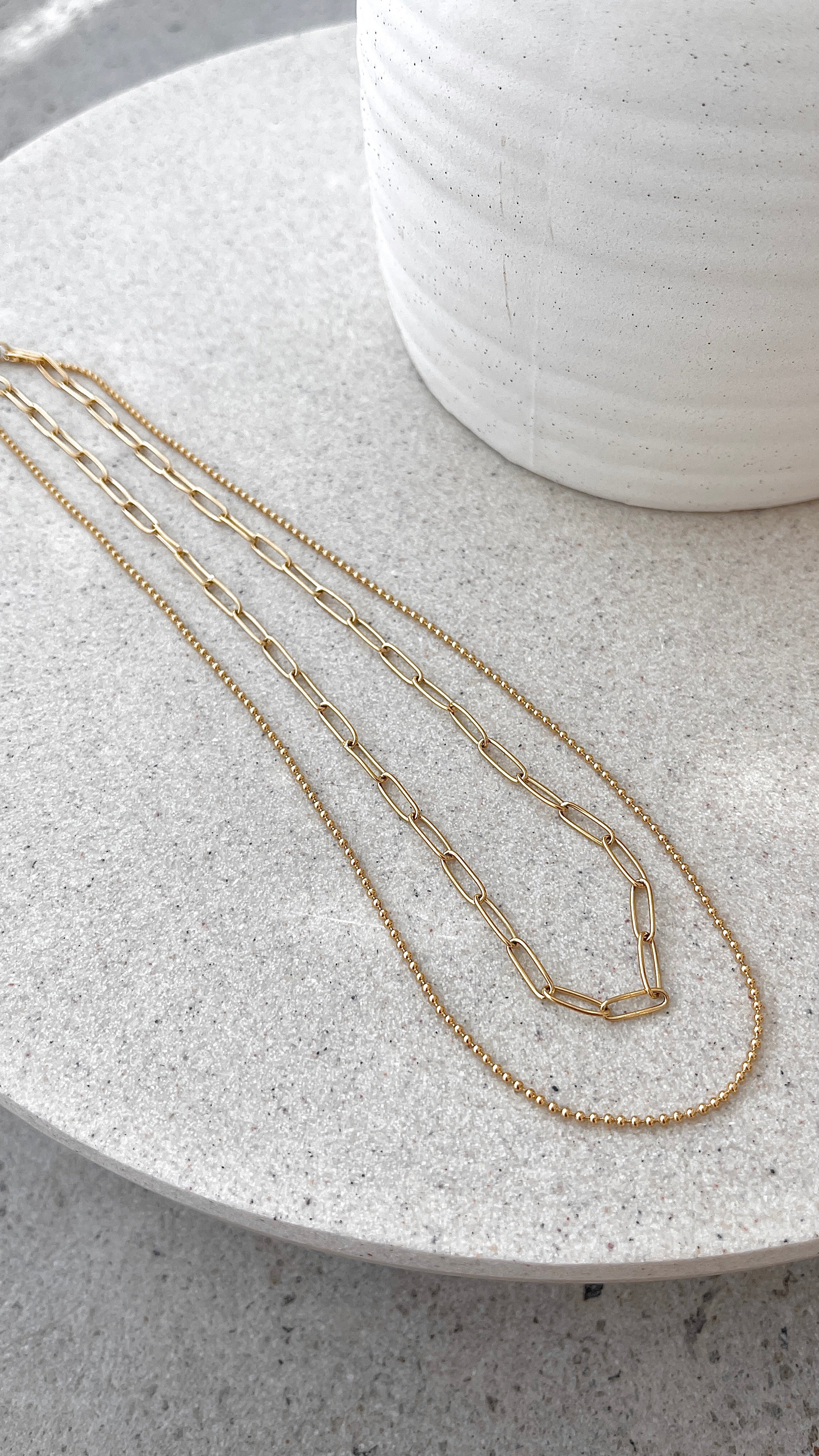 Dani Chain Necklace Set - Gold