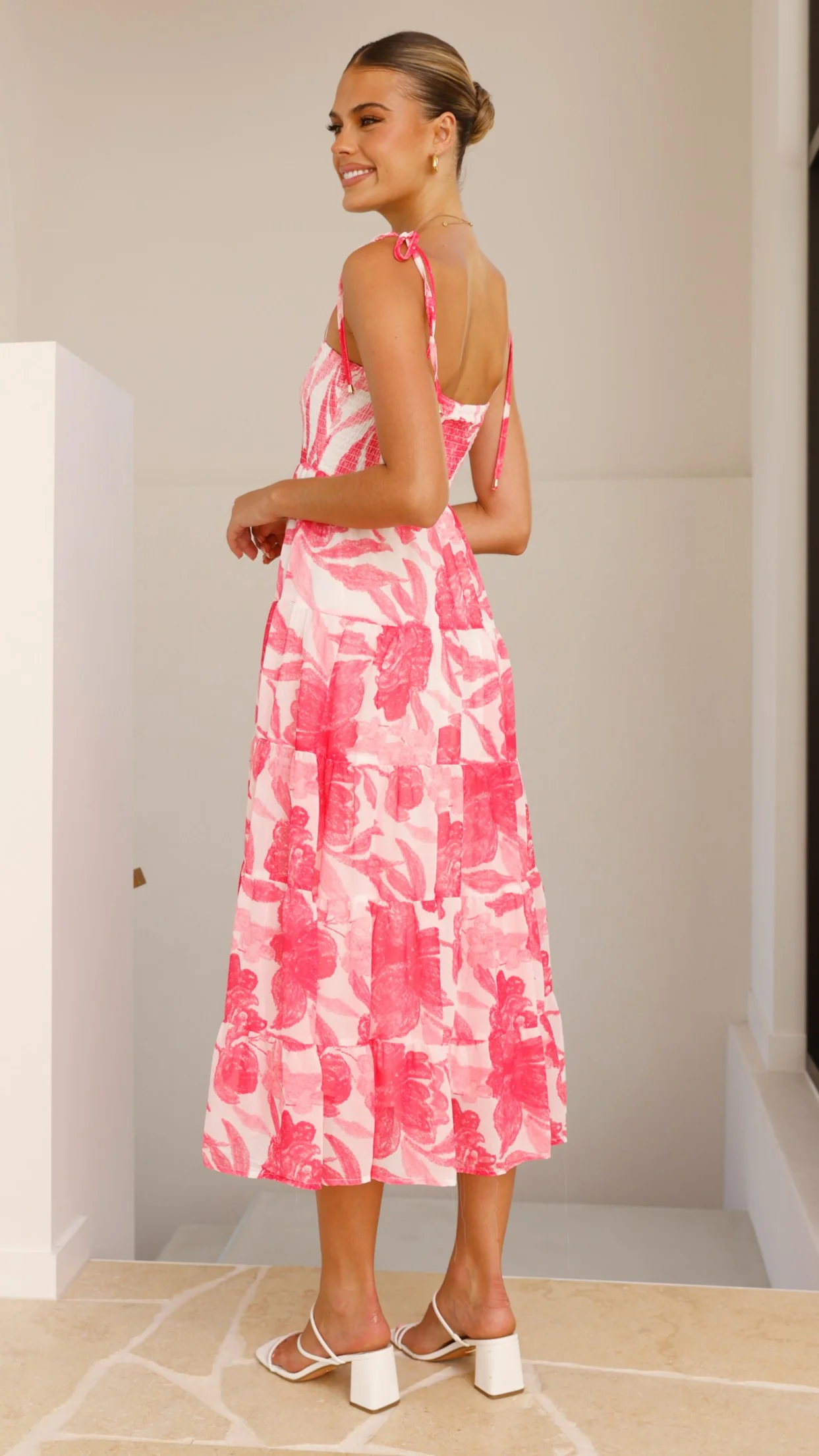 Gwynne Maxi Dress - Pink Print