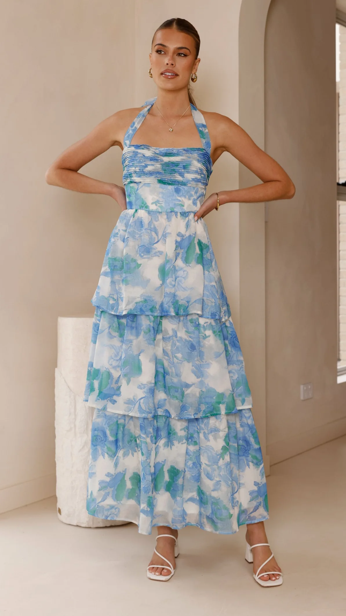Alice Maxi Dress - Blue Floral