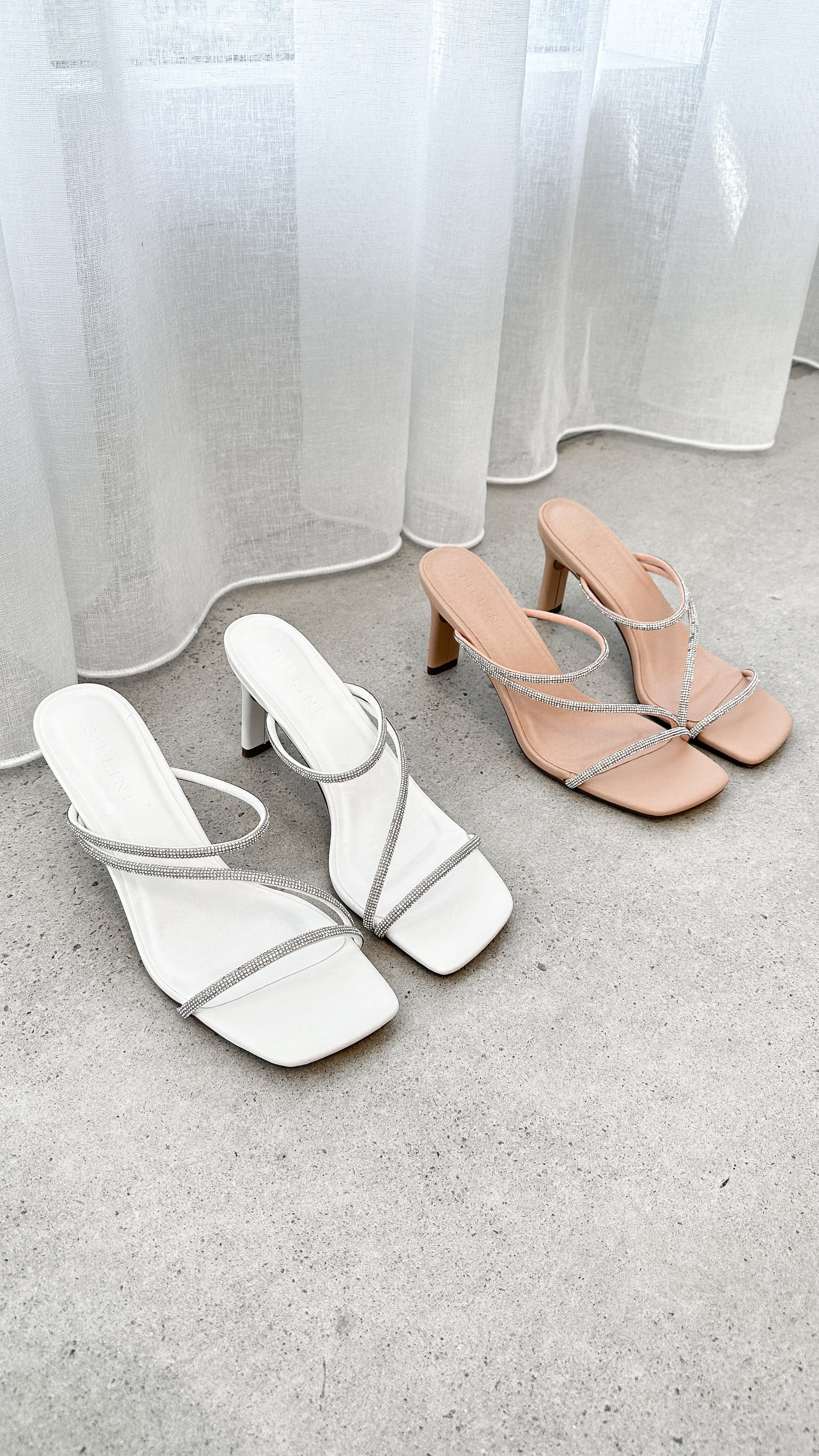 Femi Heel - White Diamante