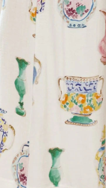 Candella Tie Front Top - Vase Print