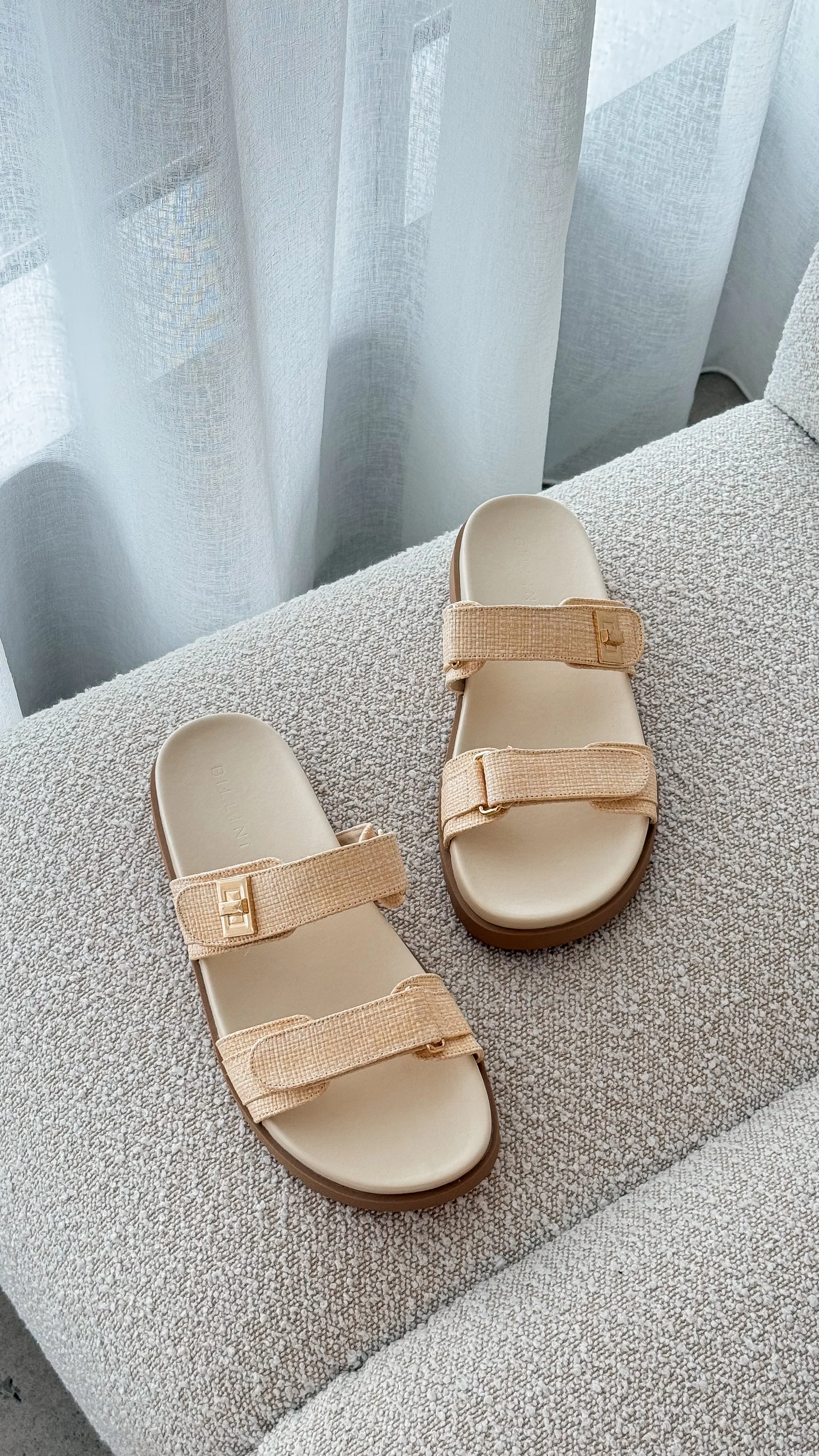 Amylee Slide - Cream Raffia