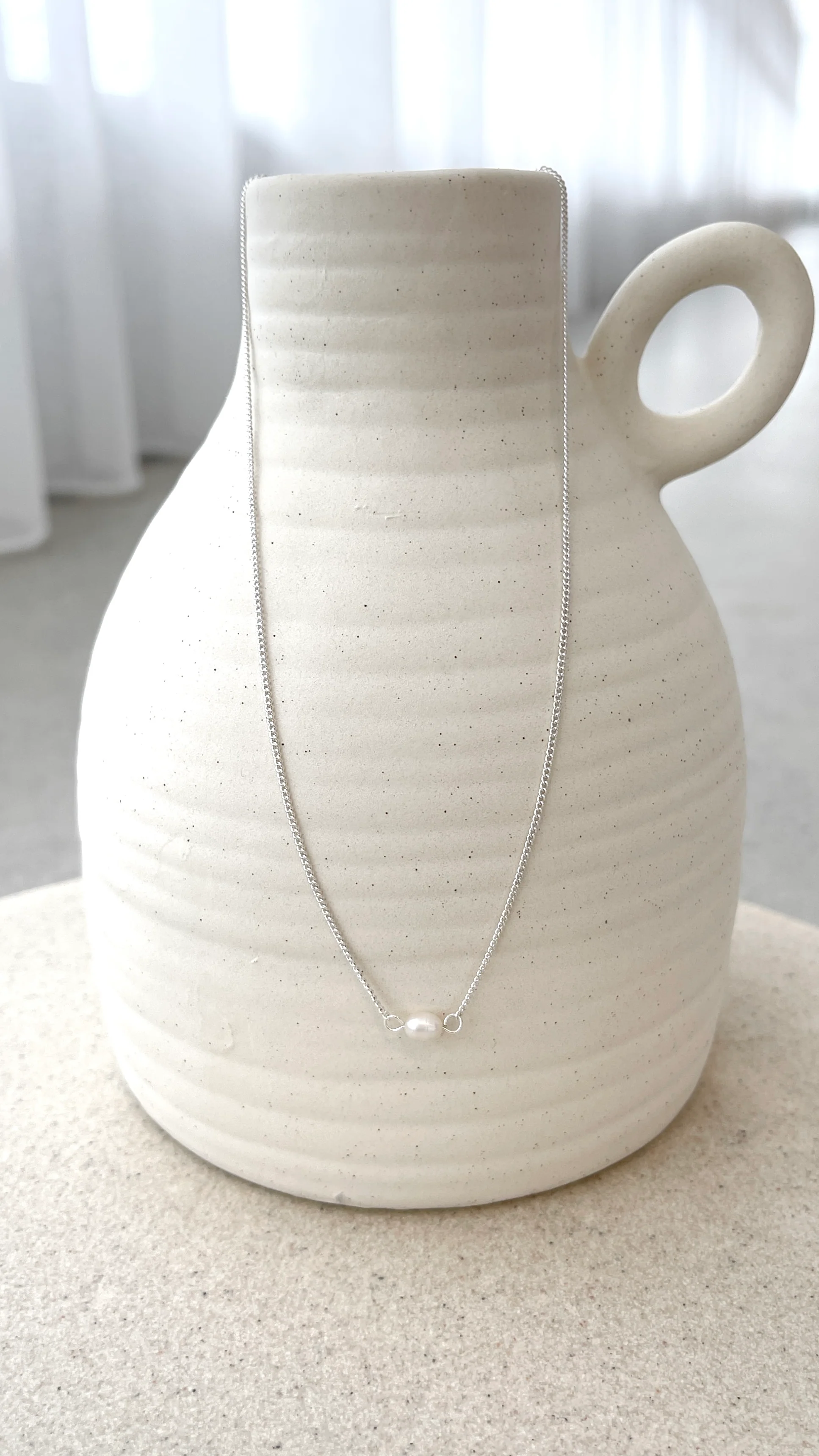 Kimmy Necklace - Silver/Pearl