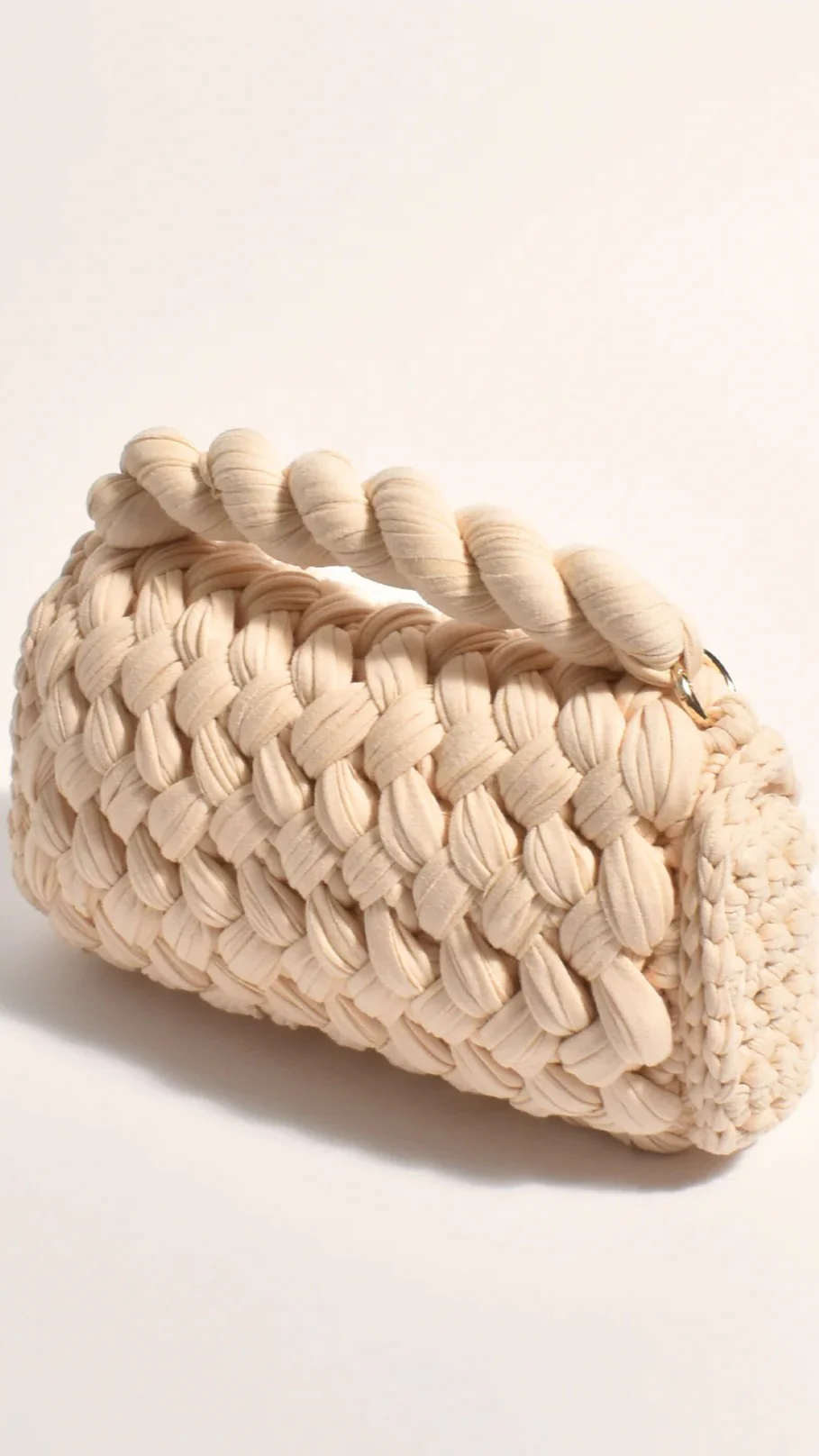Annabel Chunky Plaited Handbag - Cream
