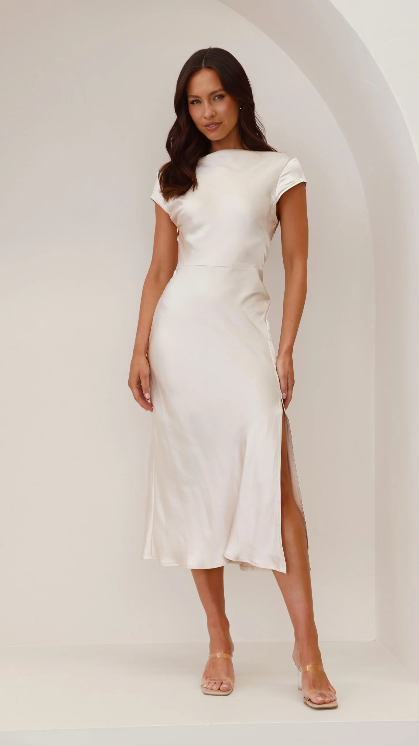 Ivana Midi Dress - Champagne