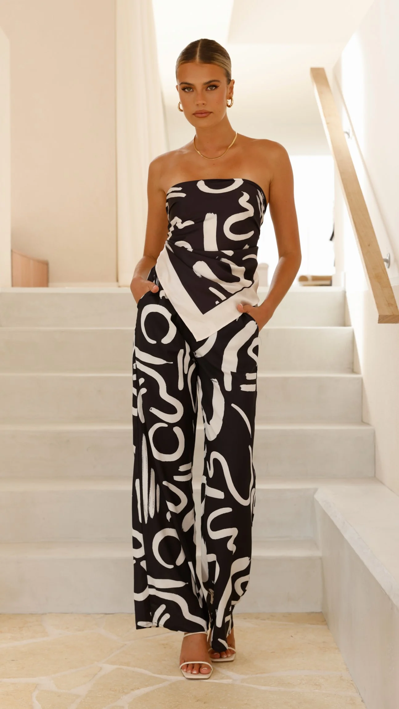 Caterina Pants - Black/Sand York