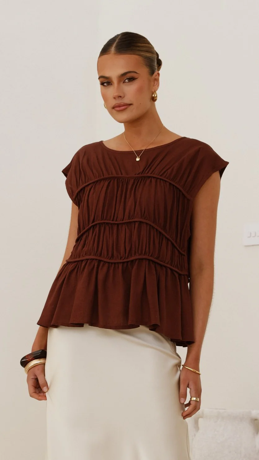 Evelyn Top - Chocolate