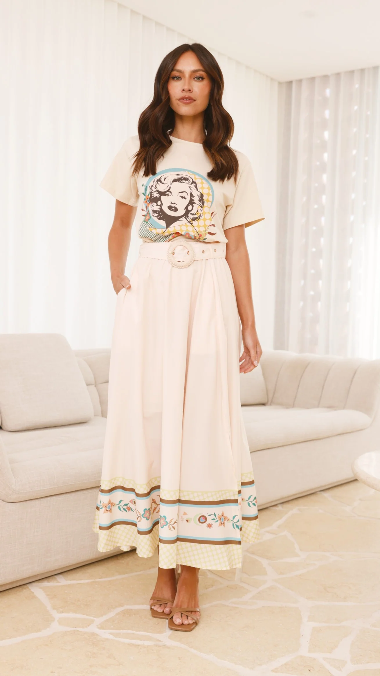 Lainey Maxi Skirt - Peach