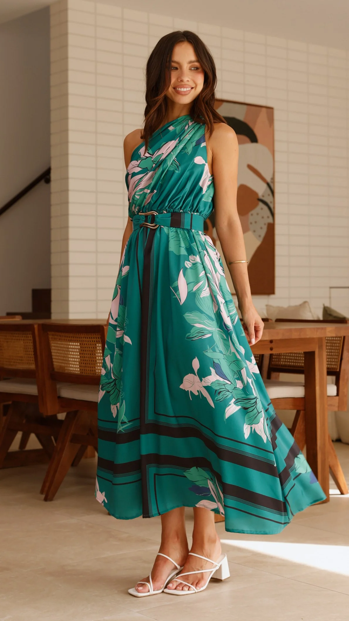 Hadas Maxi Dress - Green Print