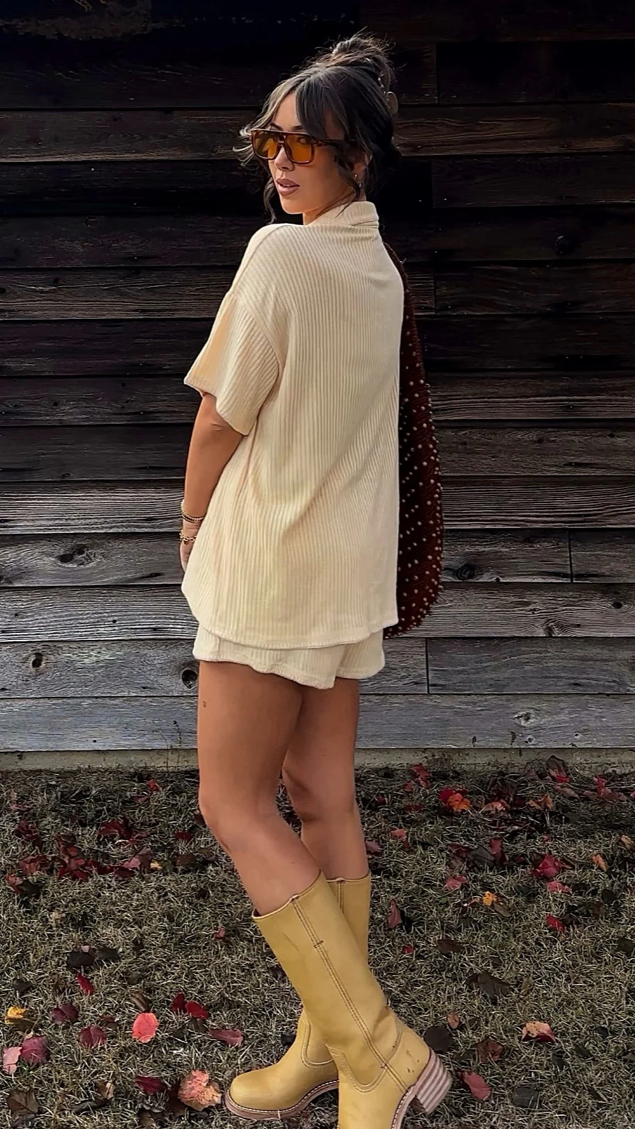 Eden Knit Top and Shorts Set - Yellow