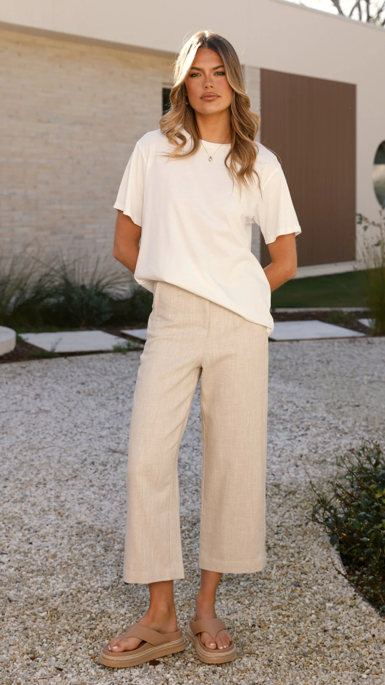 Cammie Capri Pants - Oat
