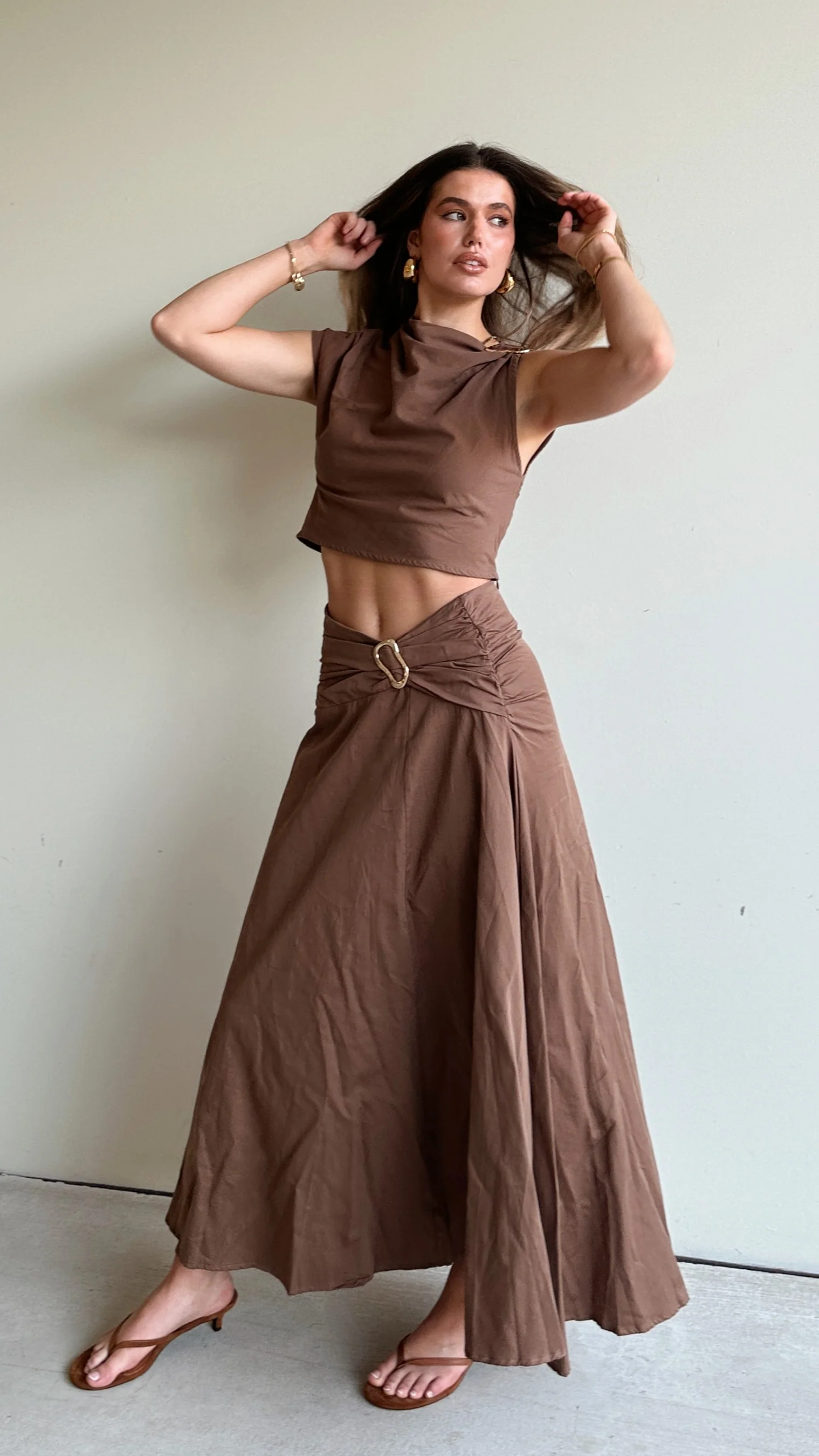 Delphine Maxi Skirt - Chocolate