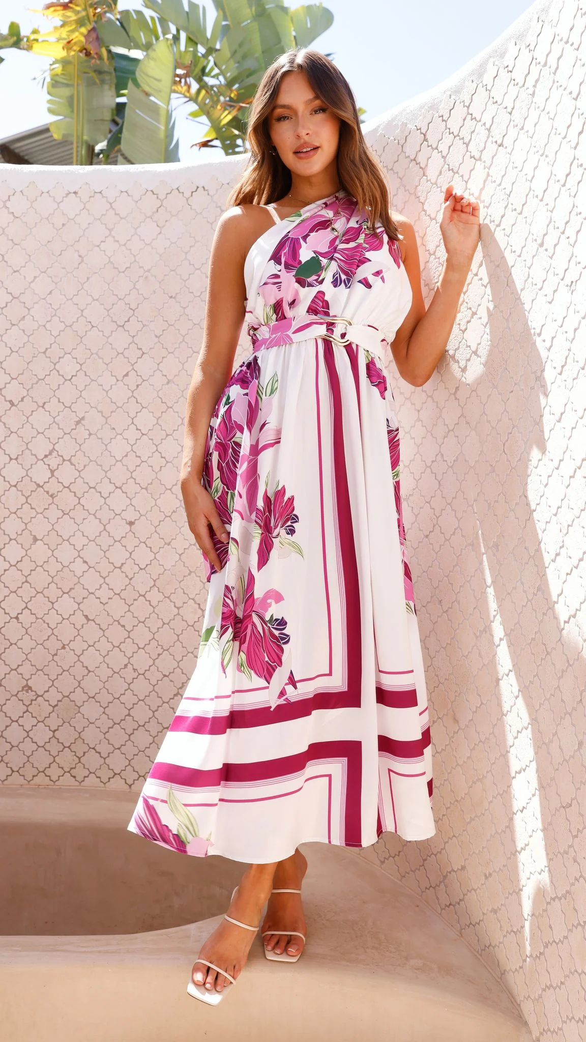 Hadas Maxi Dress - Pink / White Floral