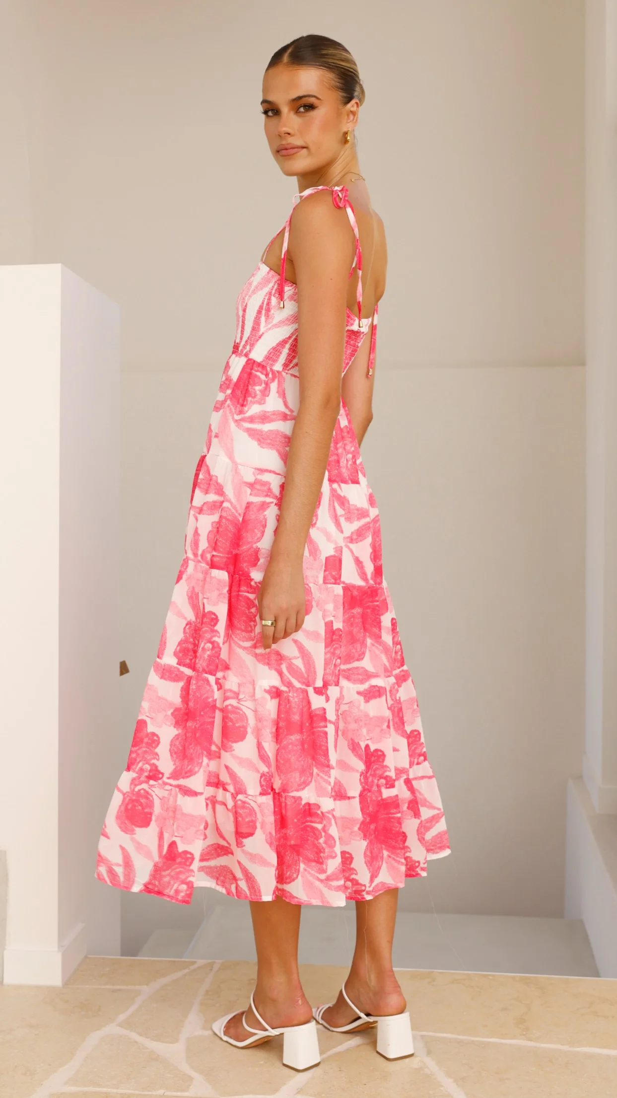 Gwynne Maxi Dress - Pink Print