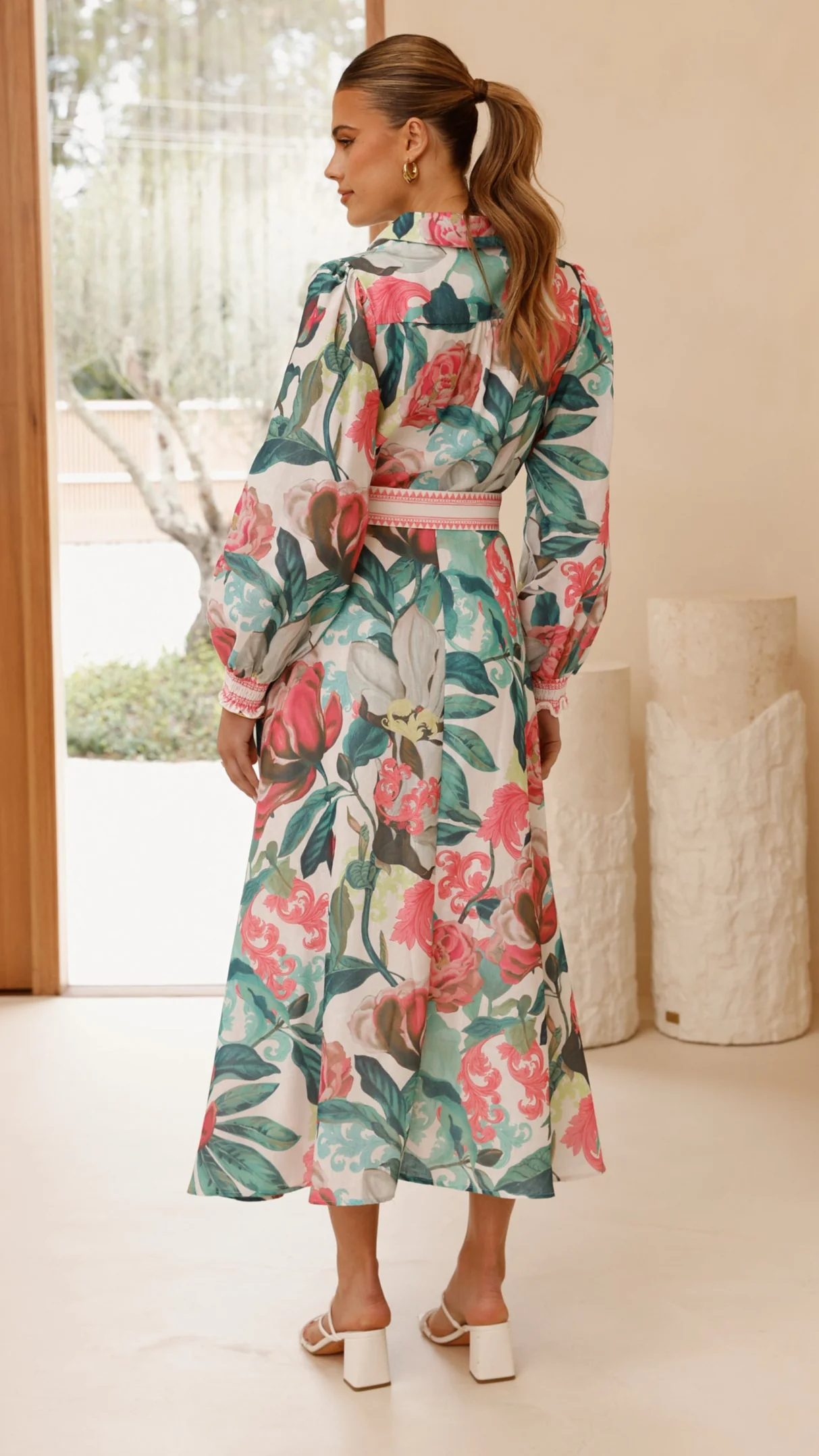 Aida Long Sleeve Maxi Dress - Spritz Pink