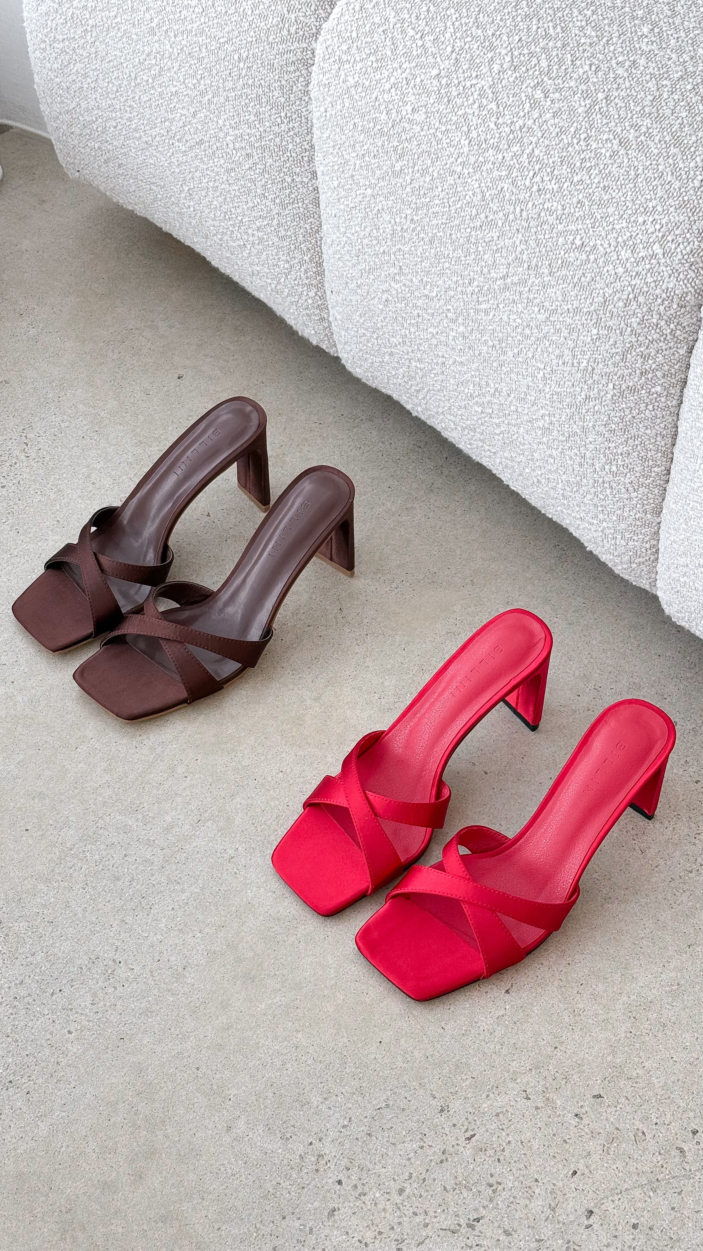 Kelsie Heels - Saffron Satin