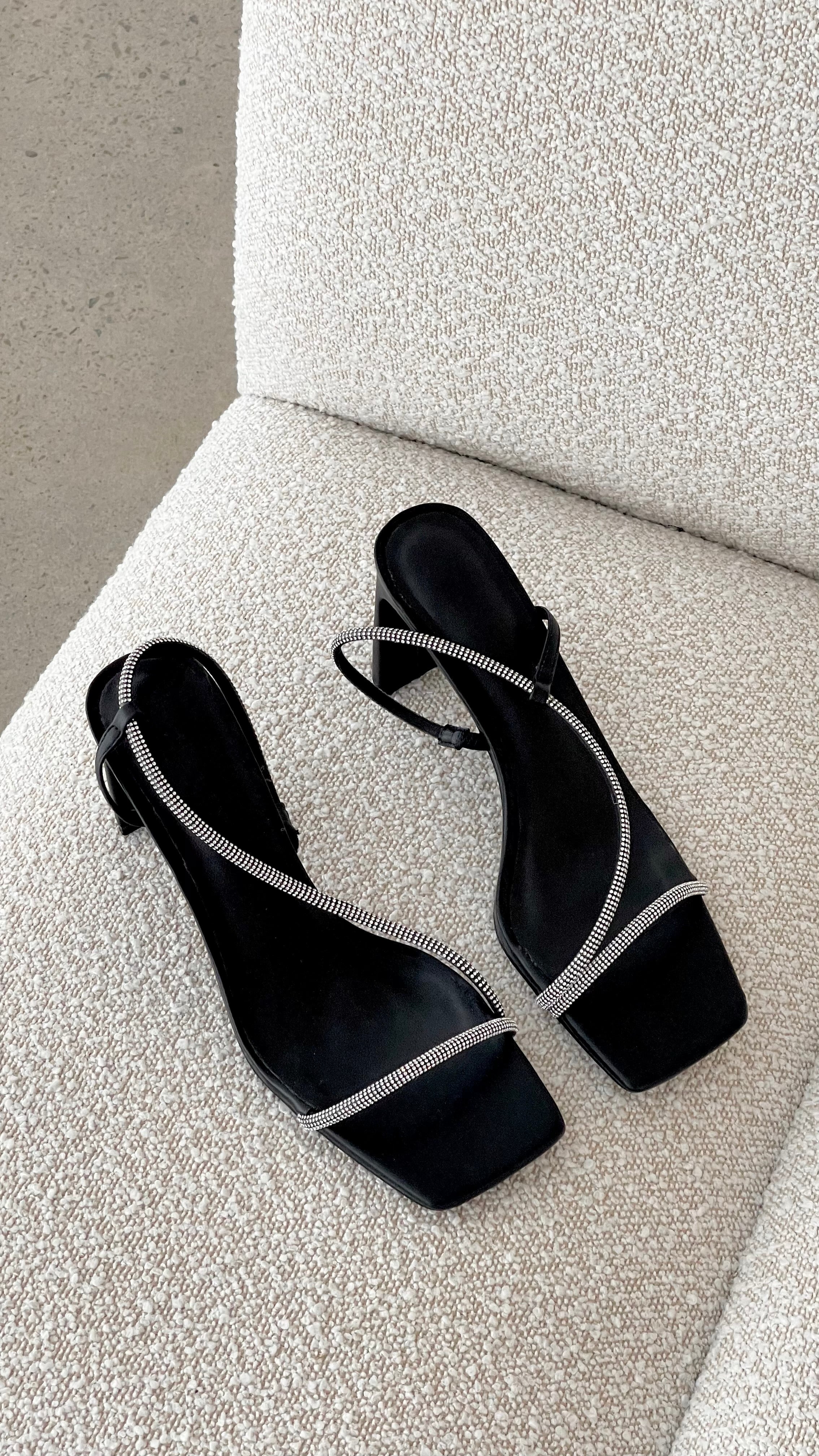 Kaye Heels - Black Diamante