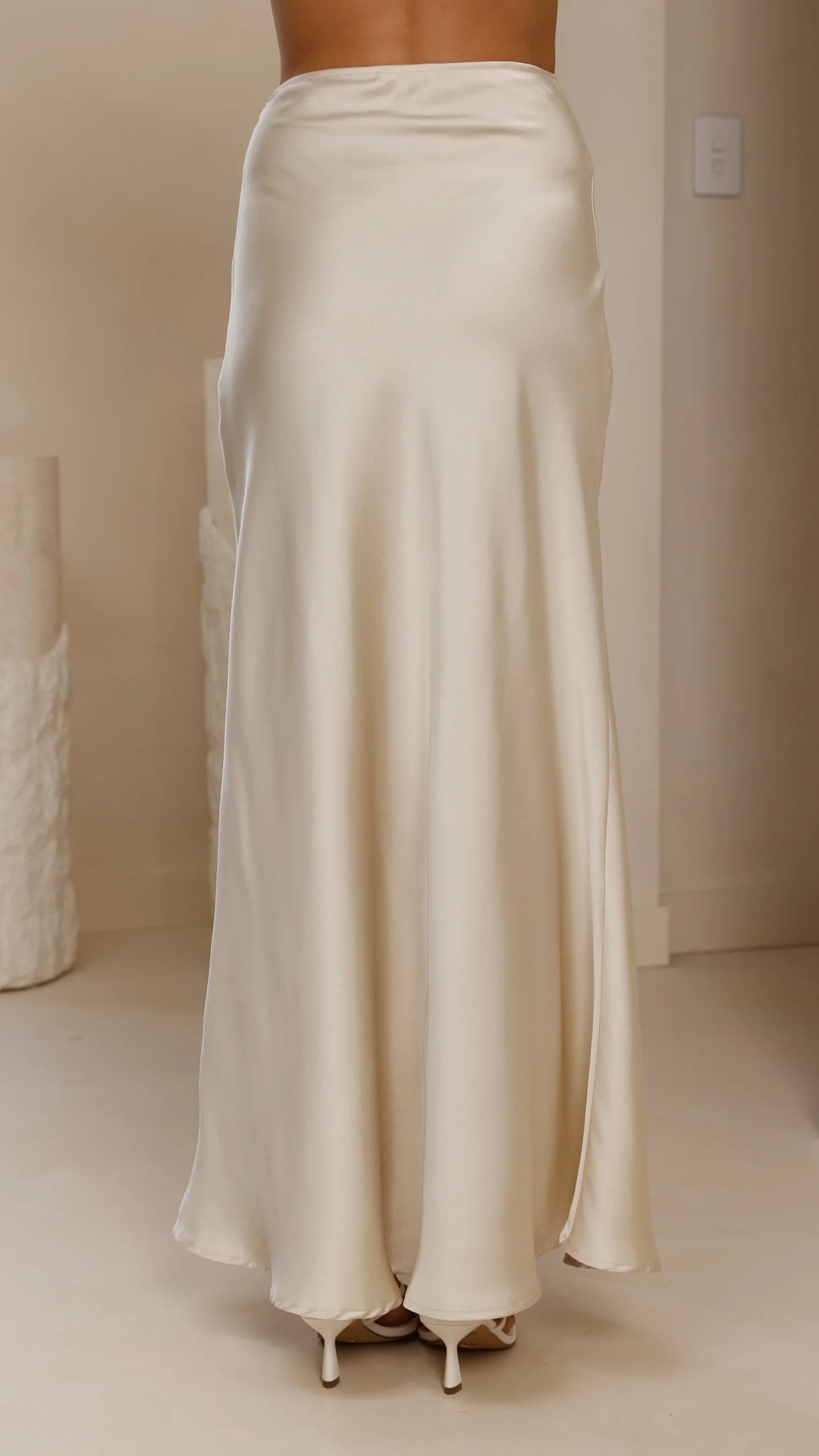 Darina Bias Cut Maxi Skirt - Champagne