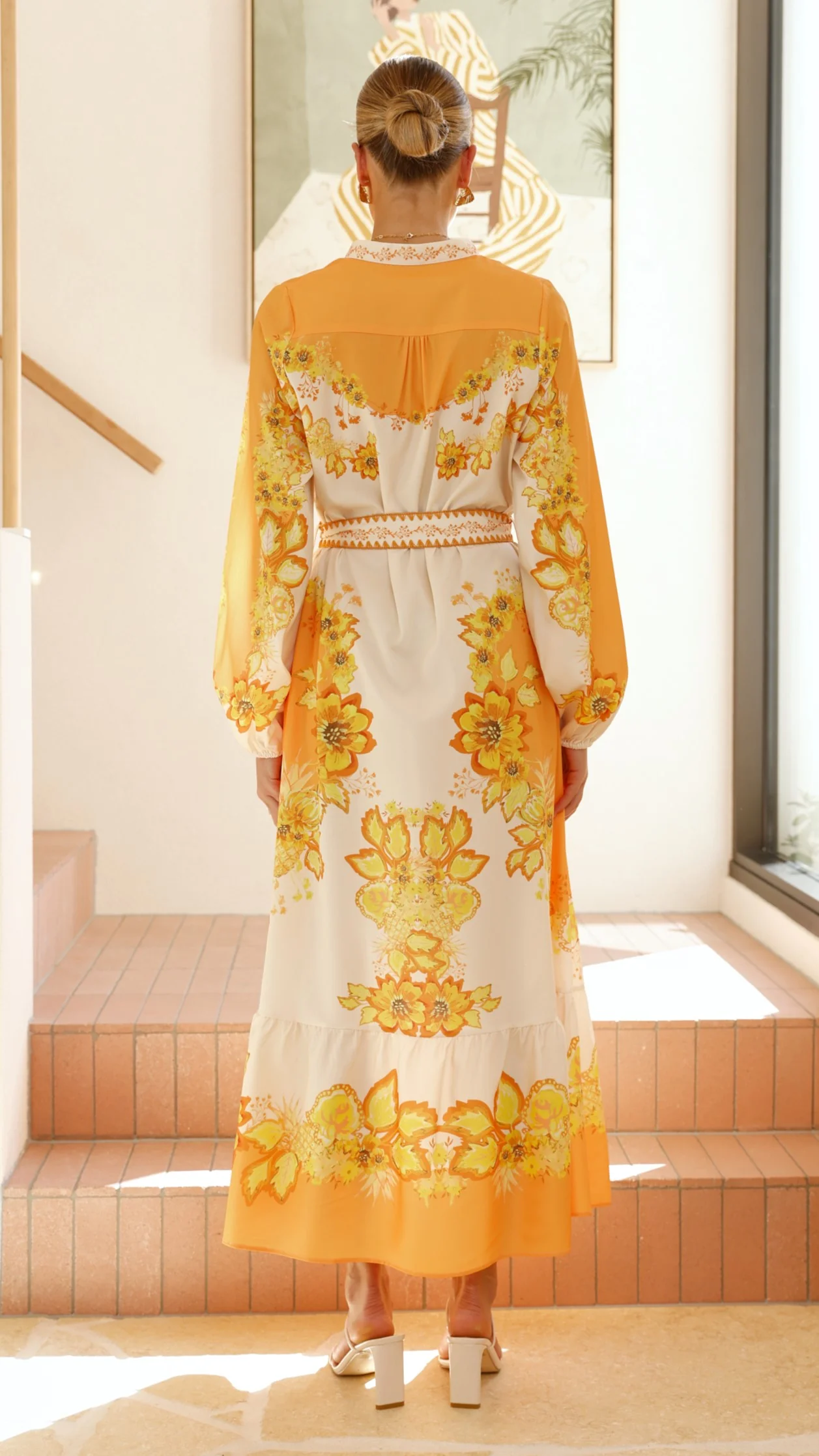 Addison Maxi Dress - Orange/Yellow Floral