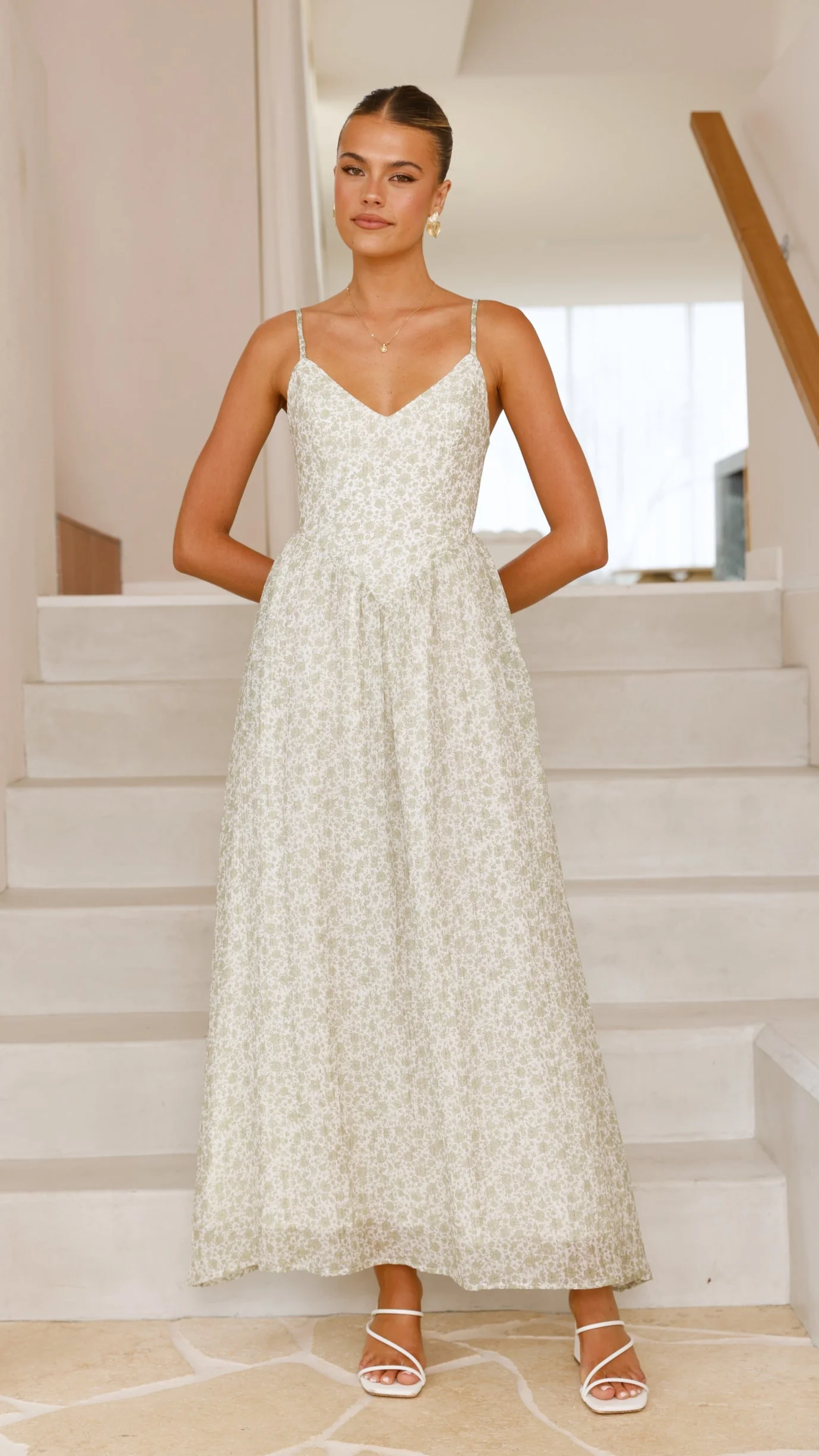 Azura Maxi Dress - Green Floral