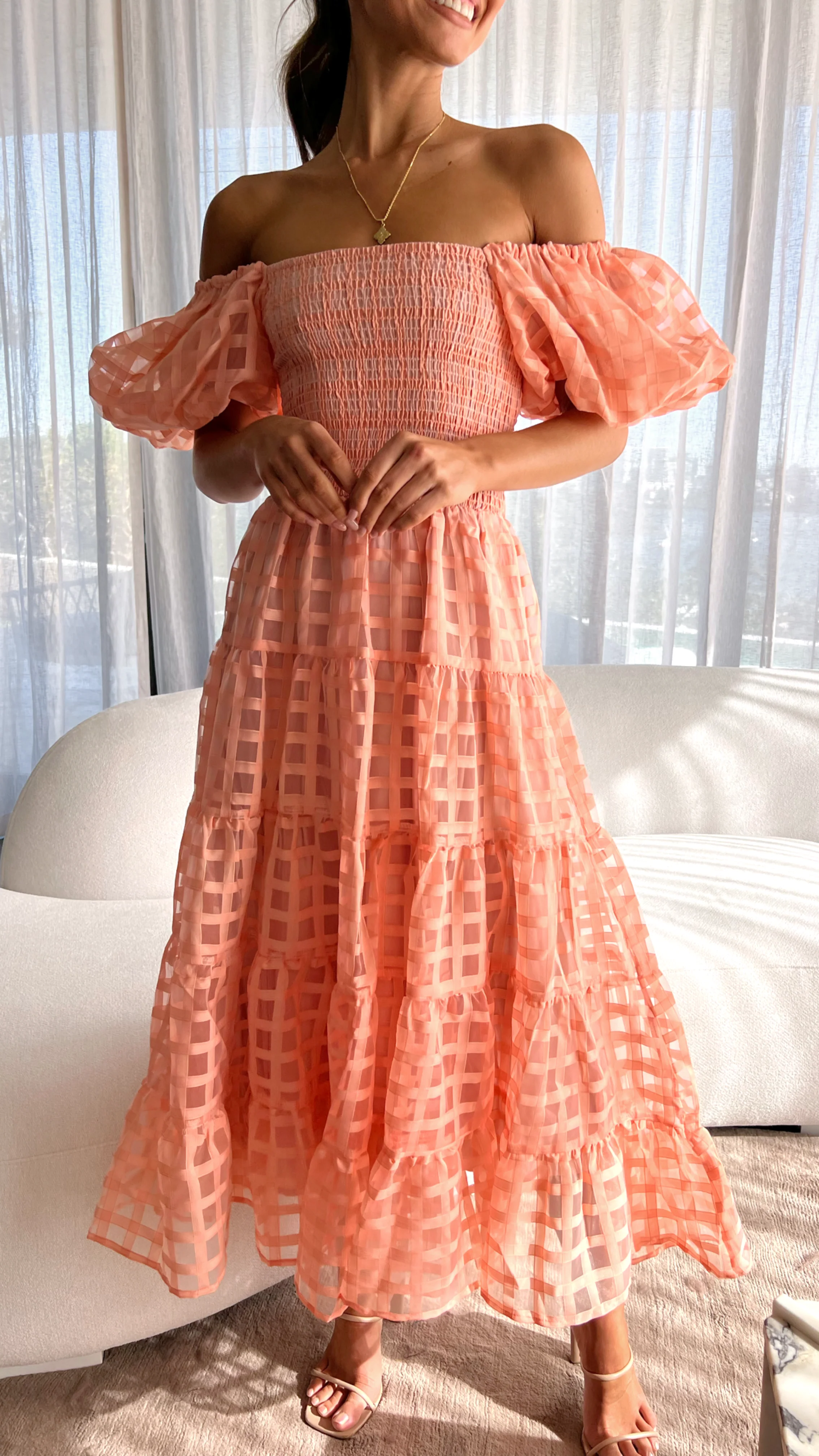 Deemi Maxi Dress - Peach