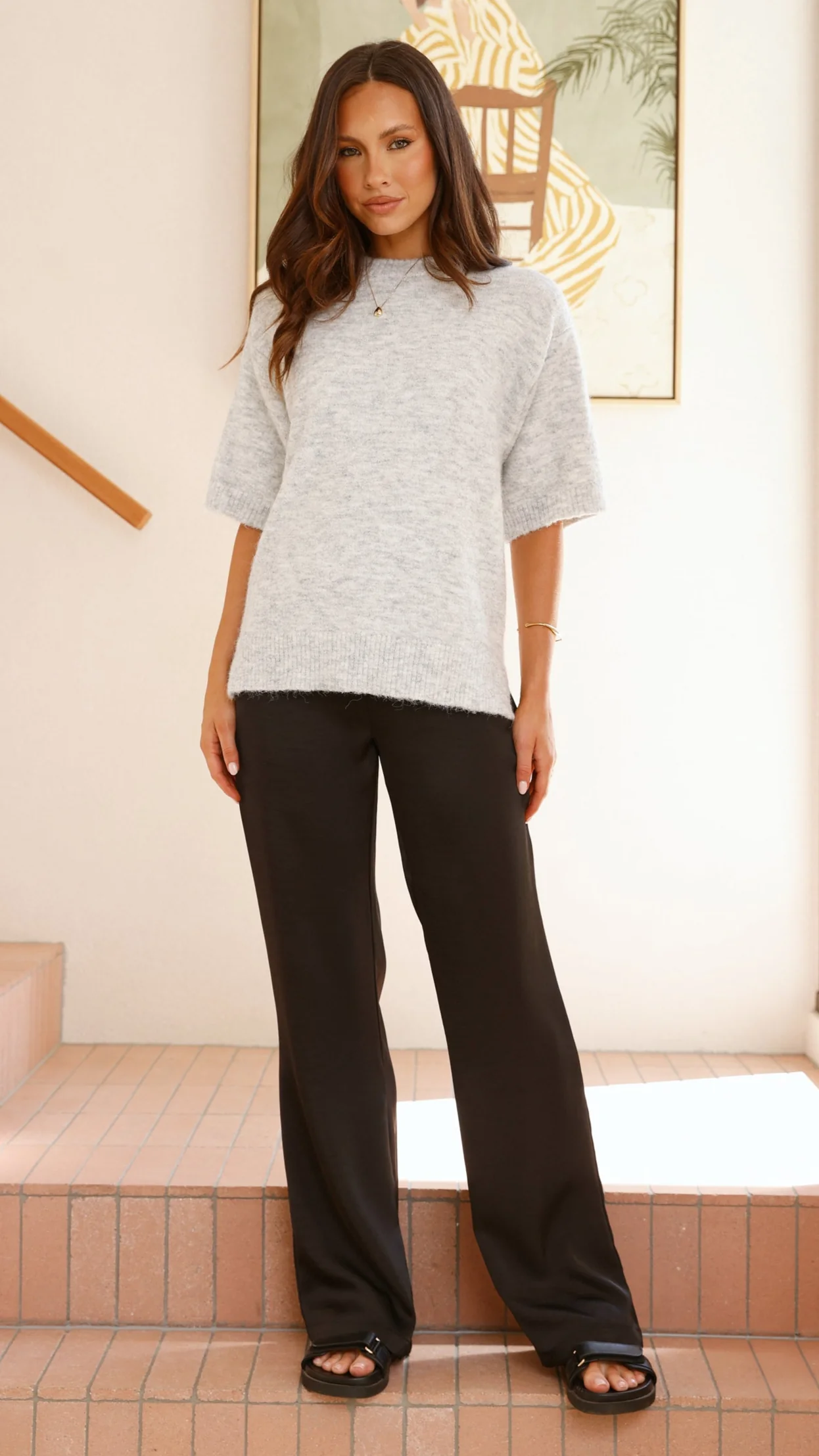 Chelsea Knit Tee - Grey