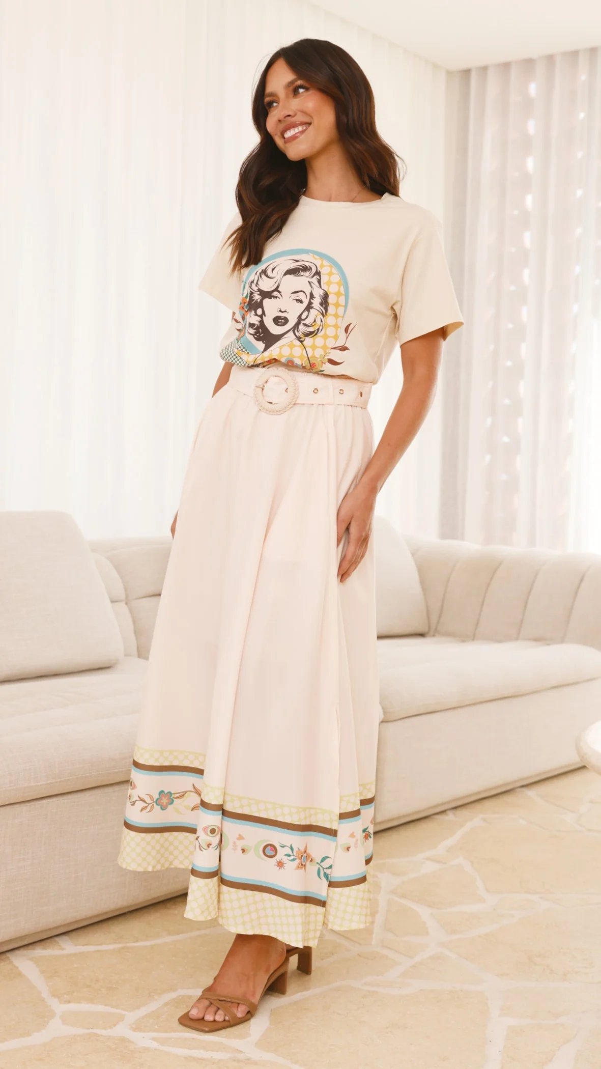 Lainey Maxi Skirt - Peach