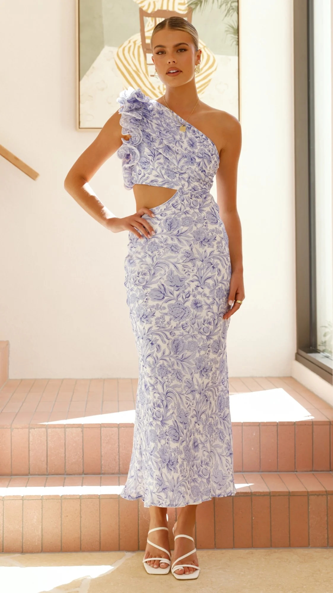 Amina Maxi Dress - Blue Floral