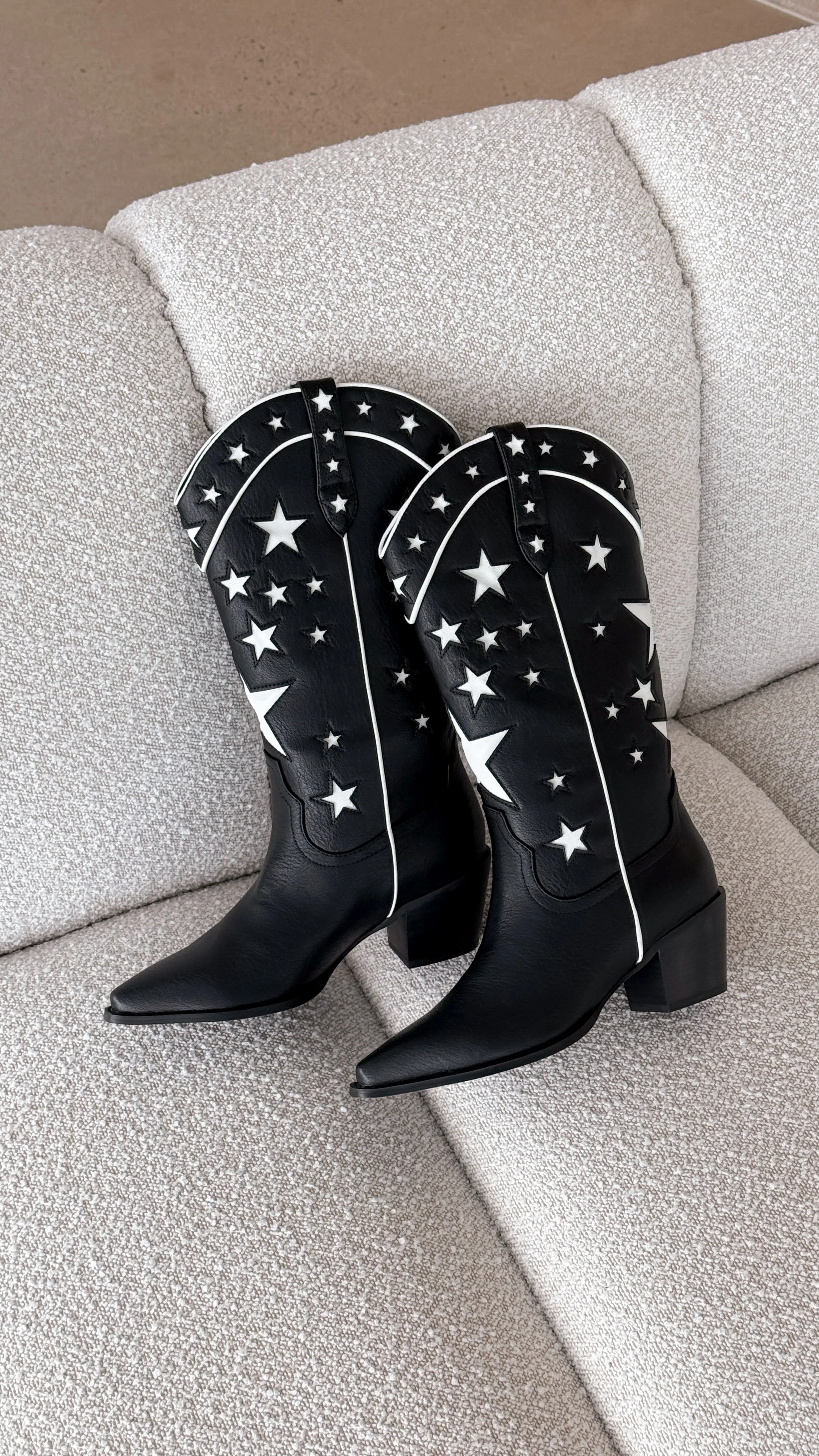 Dollie Boots - Black-White