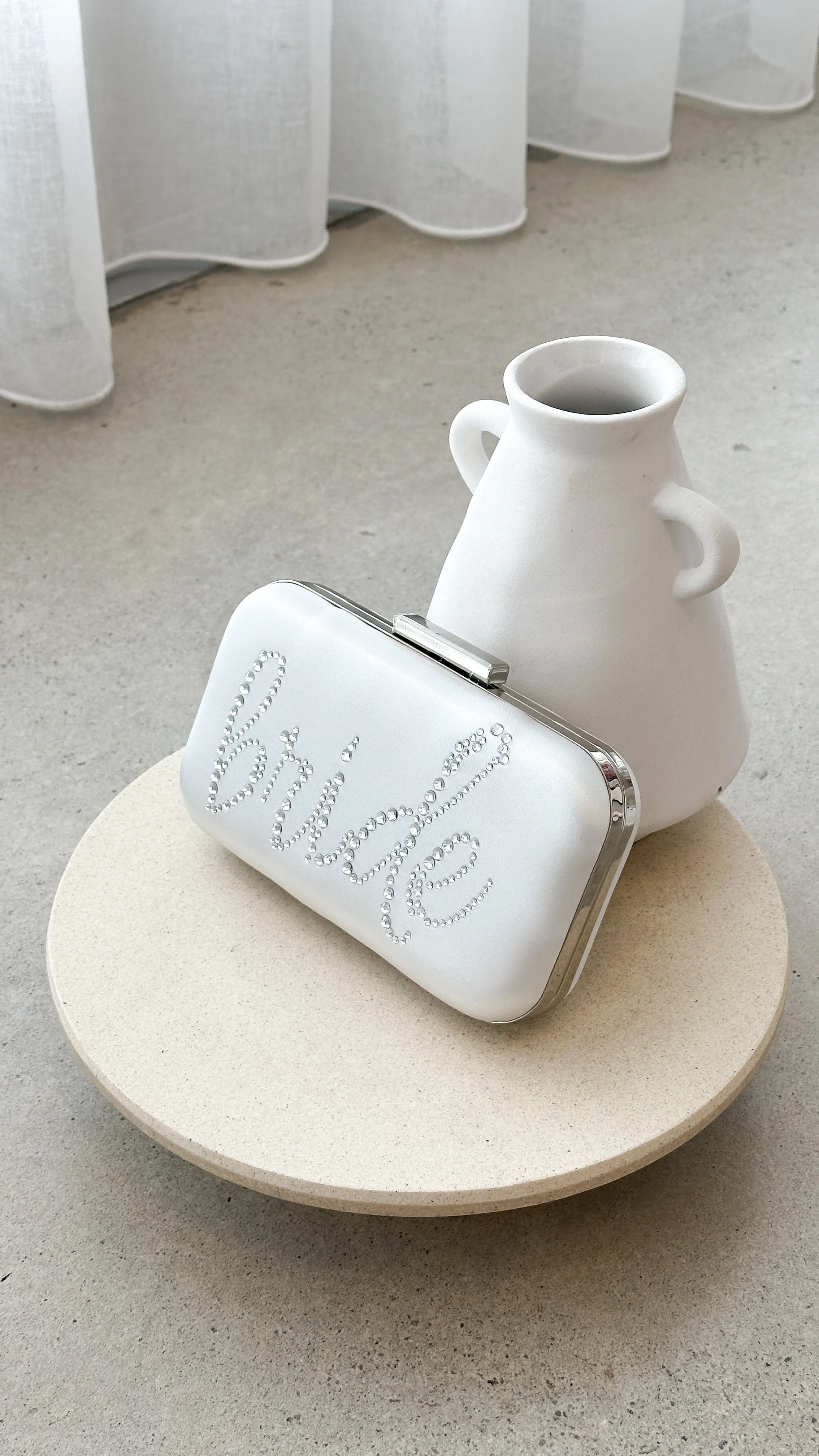 Bride To Be Satin Clutch - Silver