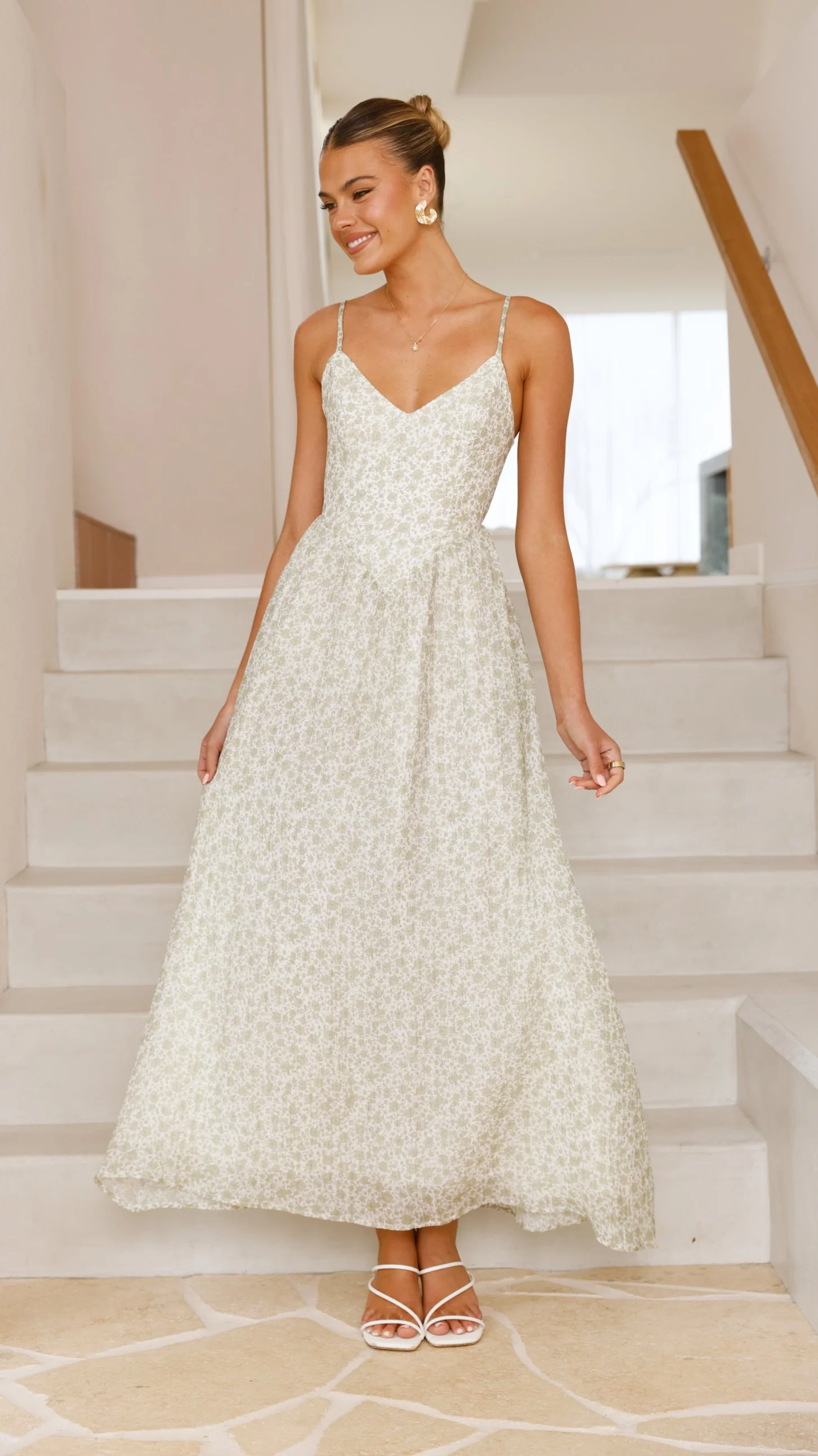 Azura Maxi Dress - Green Floral