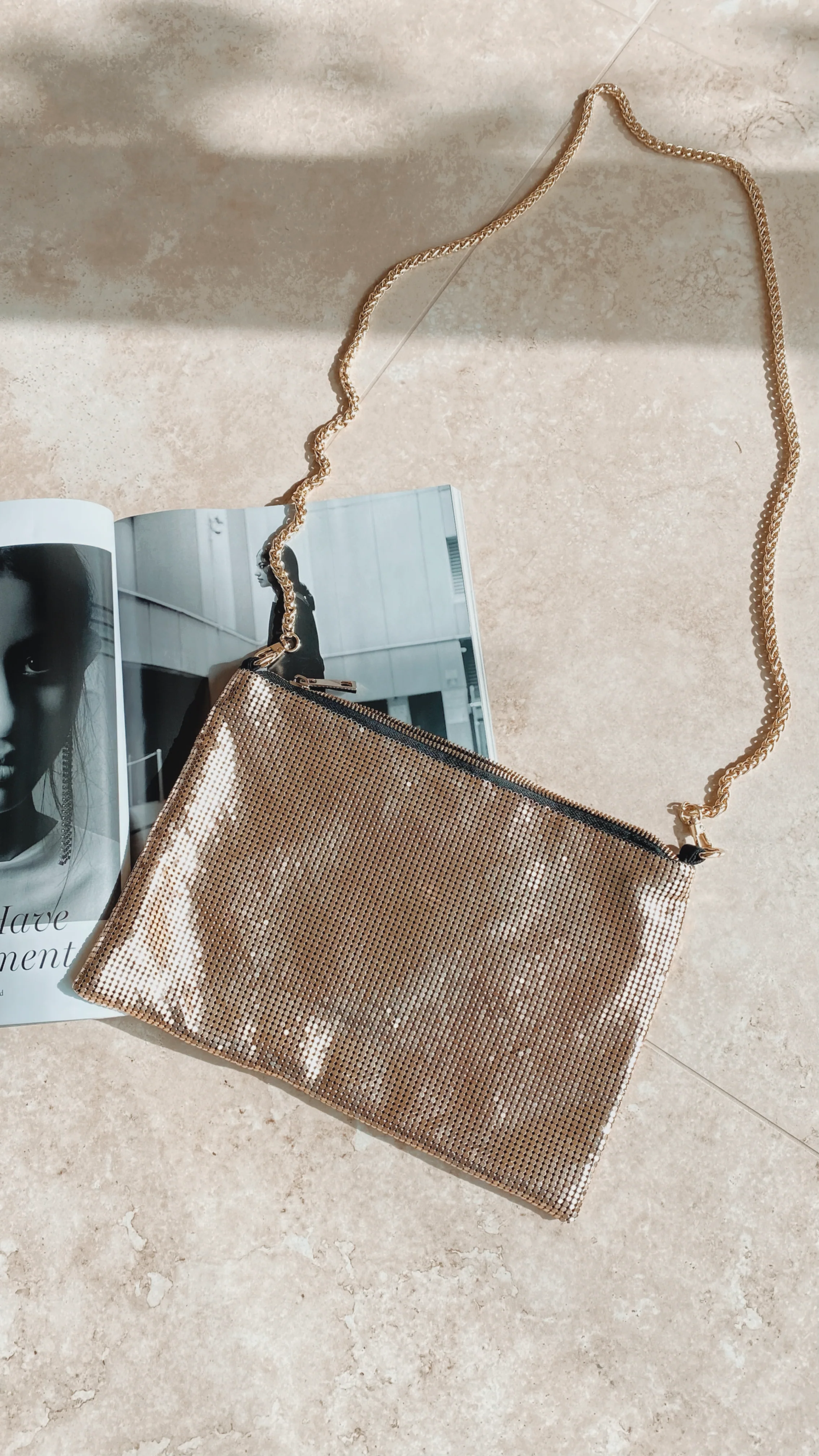 Chain Mesh Bag - Gold