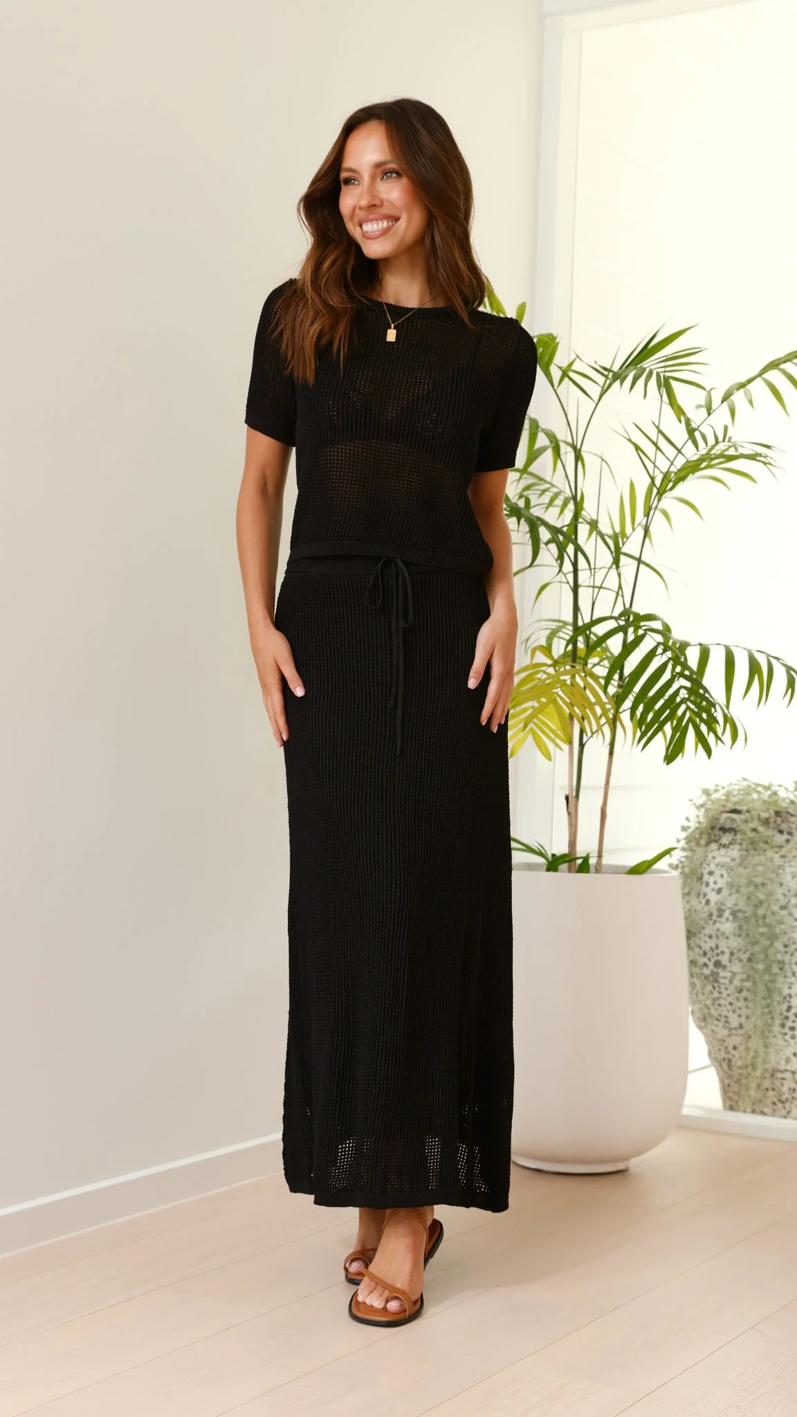Dacian Knit Maxi Skirt - Black